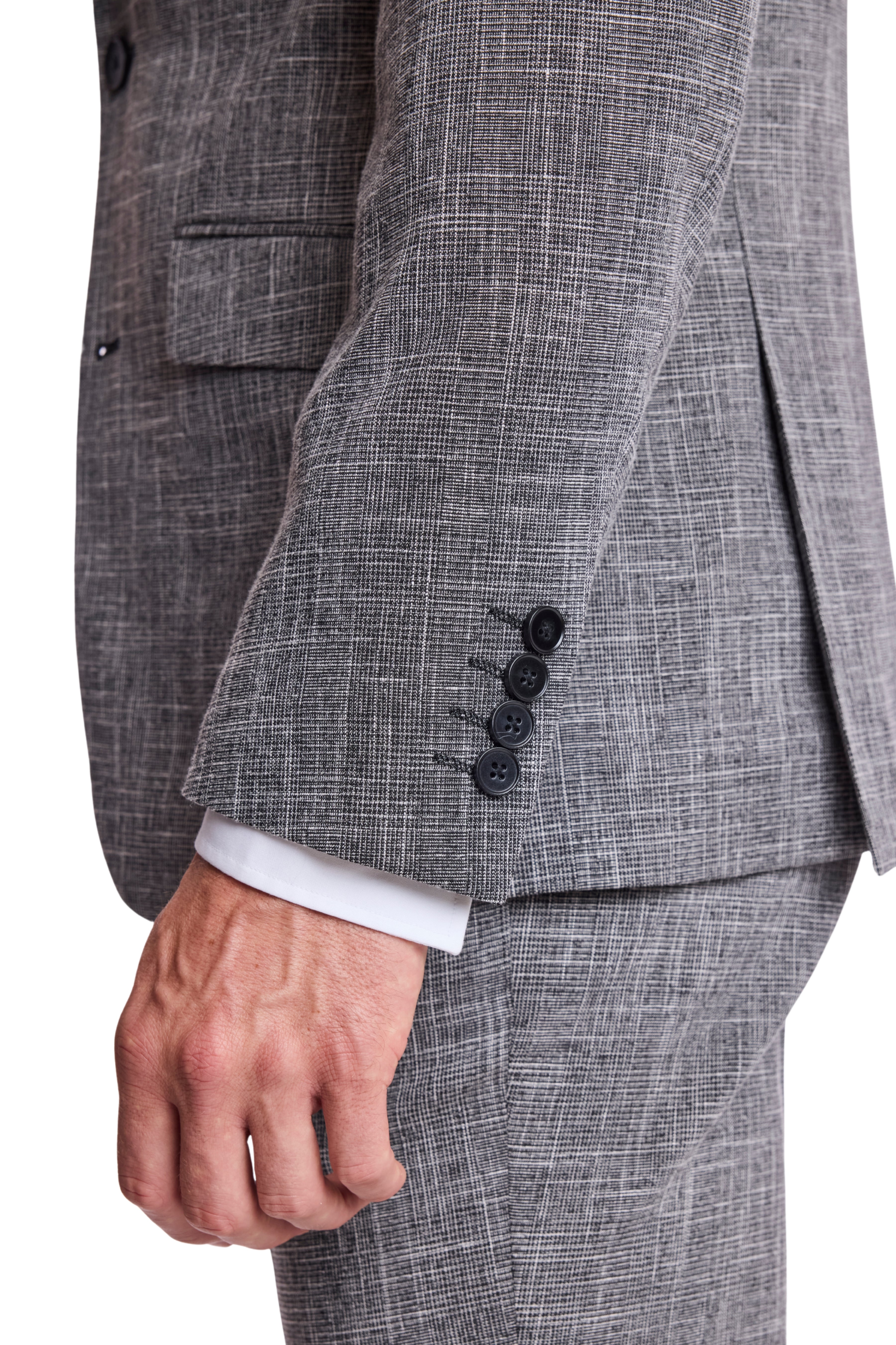 Dover Notch Jacket - slim - Black White Grid