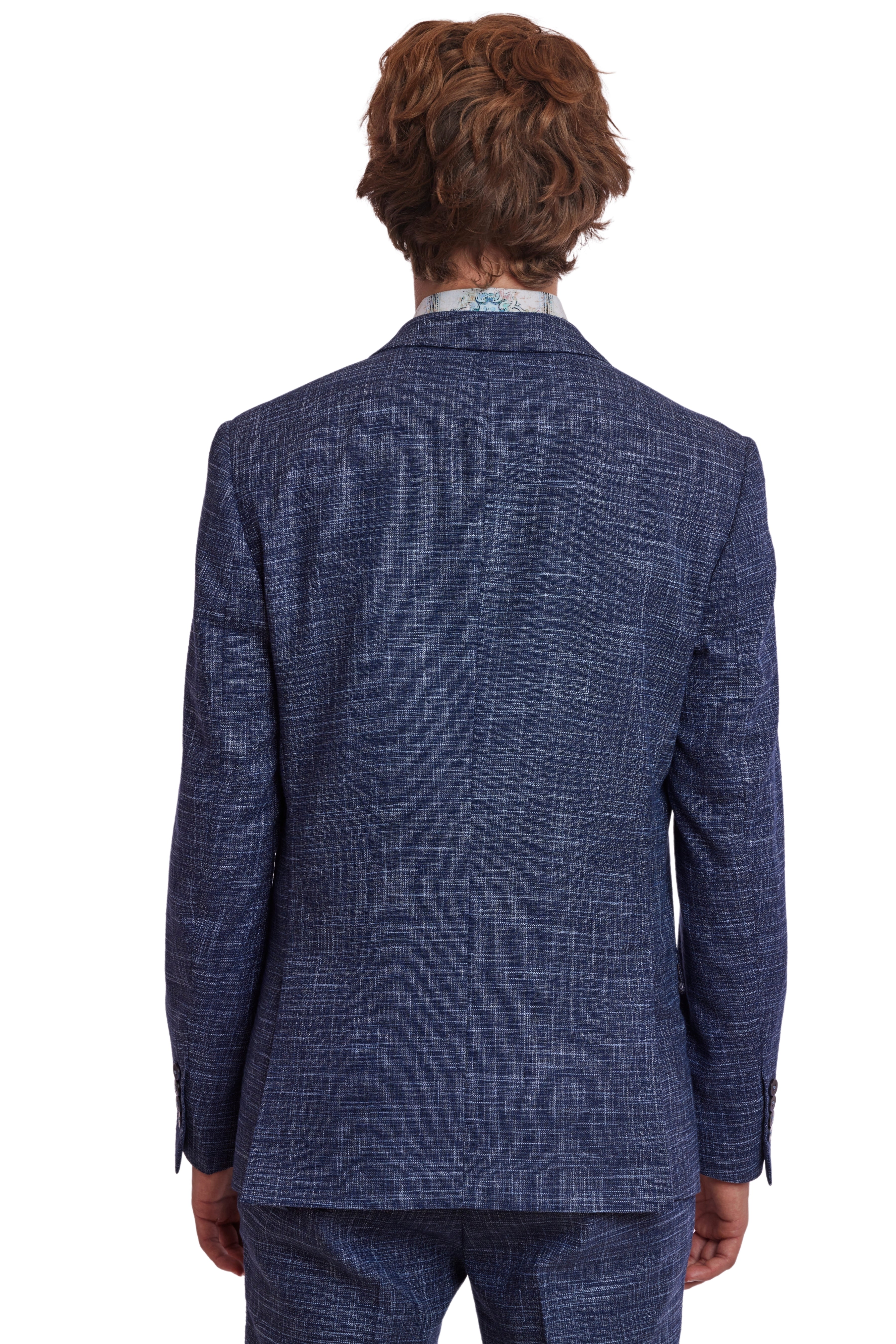 Dover Notch Jacket - slim - Navy Lt Blue Texture