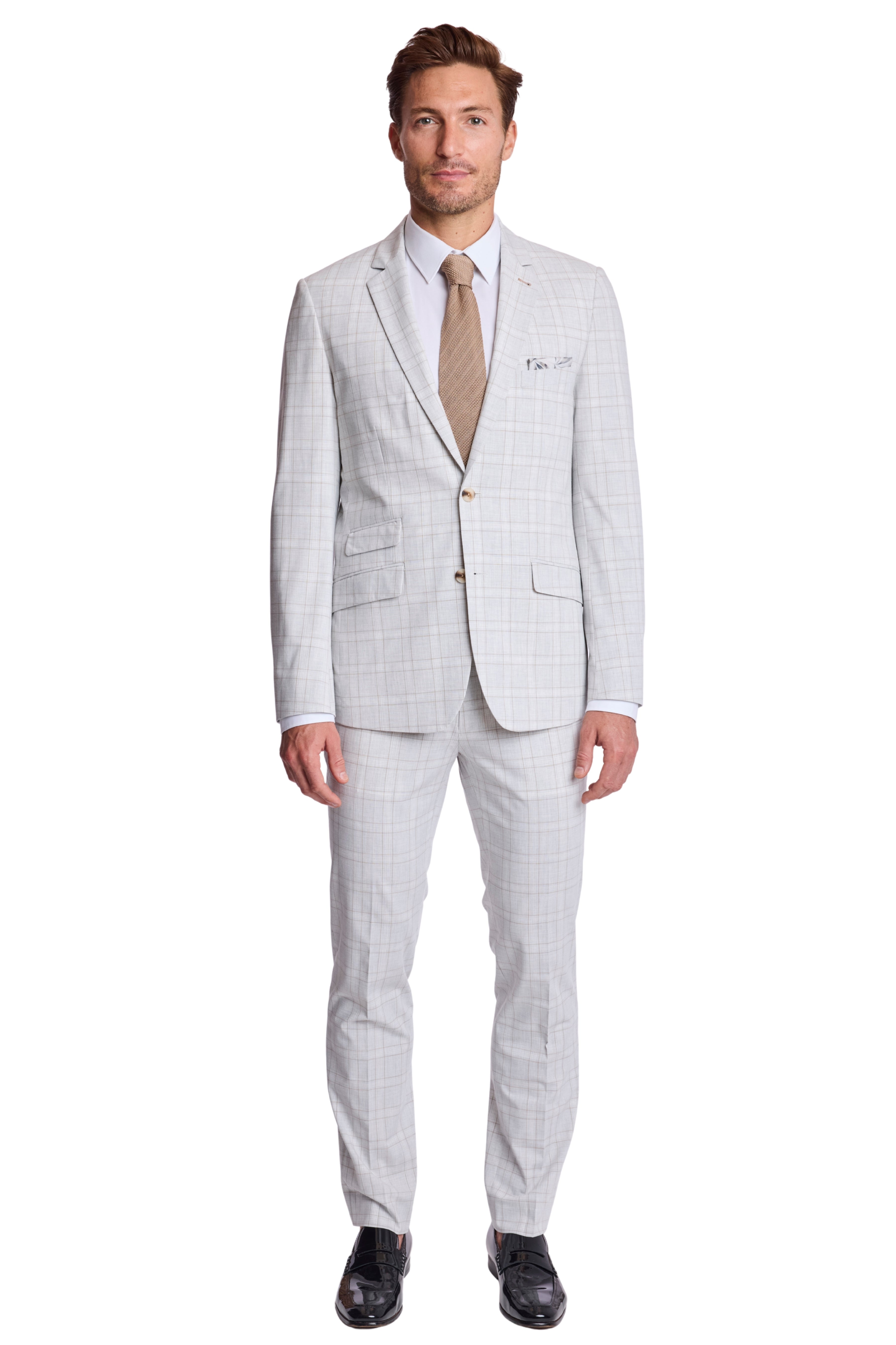 Dover Notch Jacket - slim - Grey Putty Check