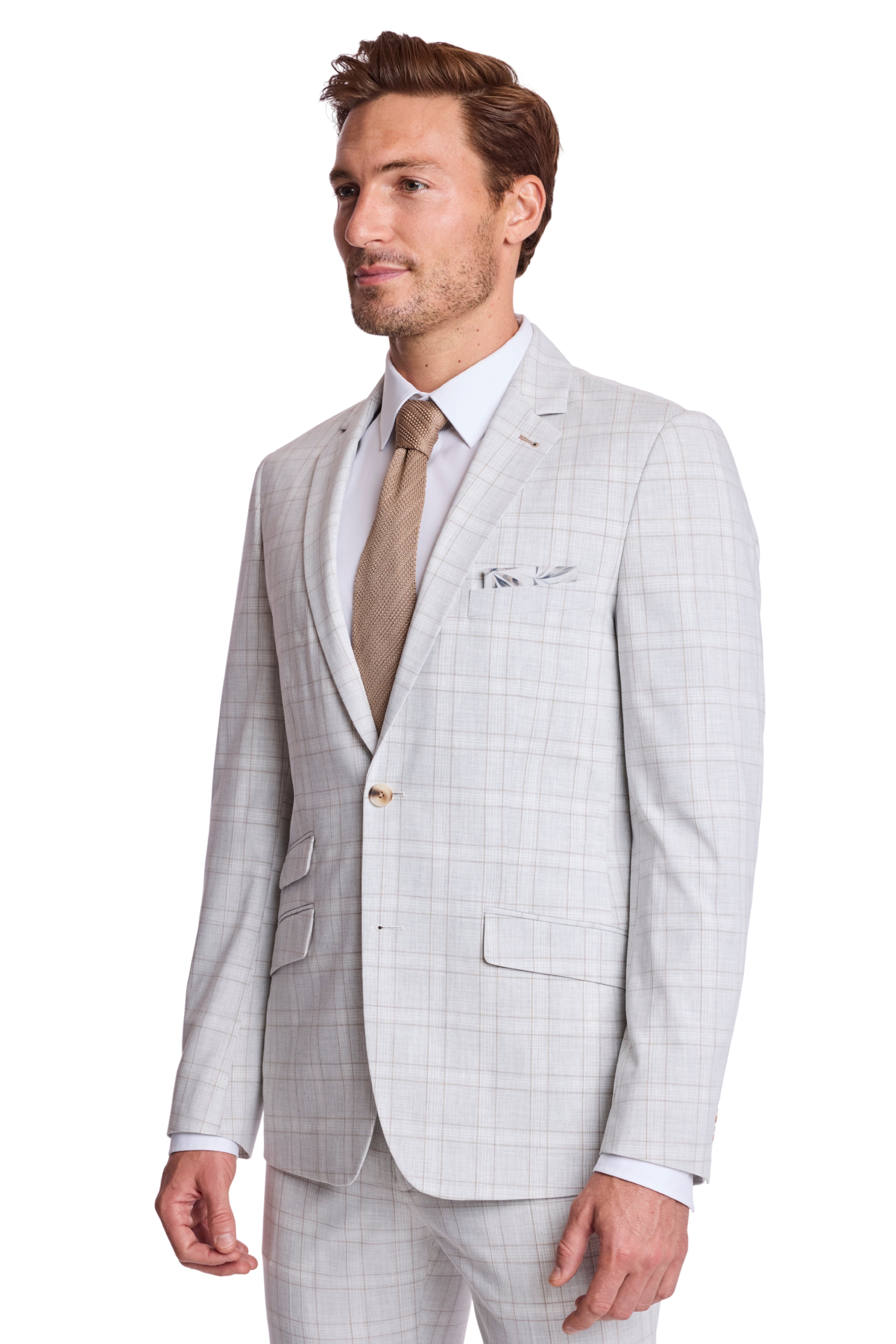 Dover Notch Jacket - slim - Grey Putty Check