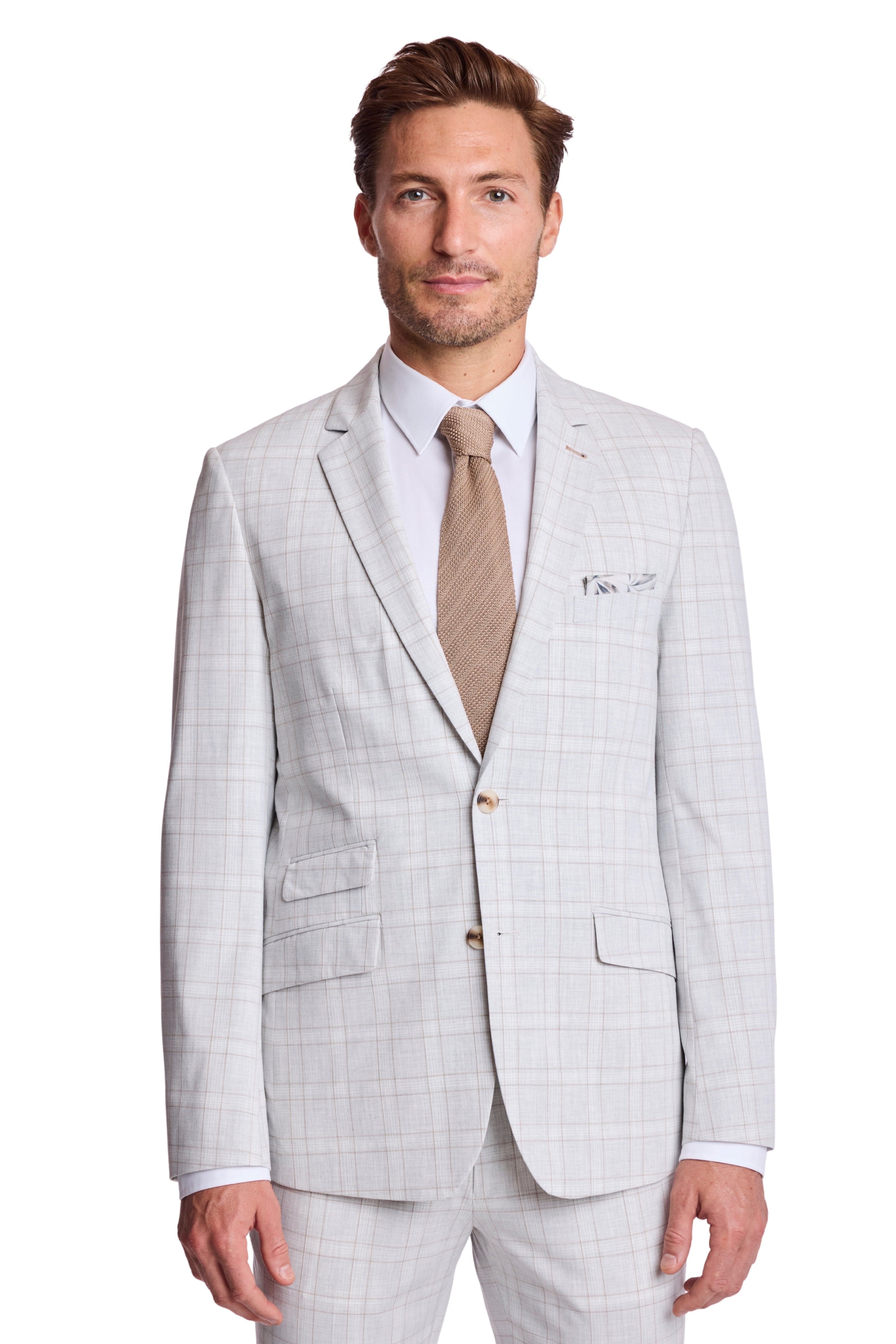 Dover Notch Jacket - slim - Grey Putty Check