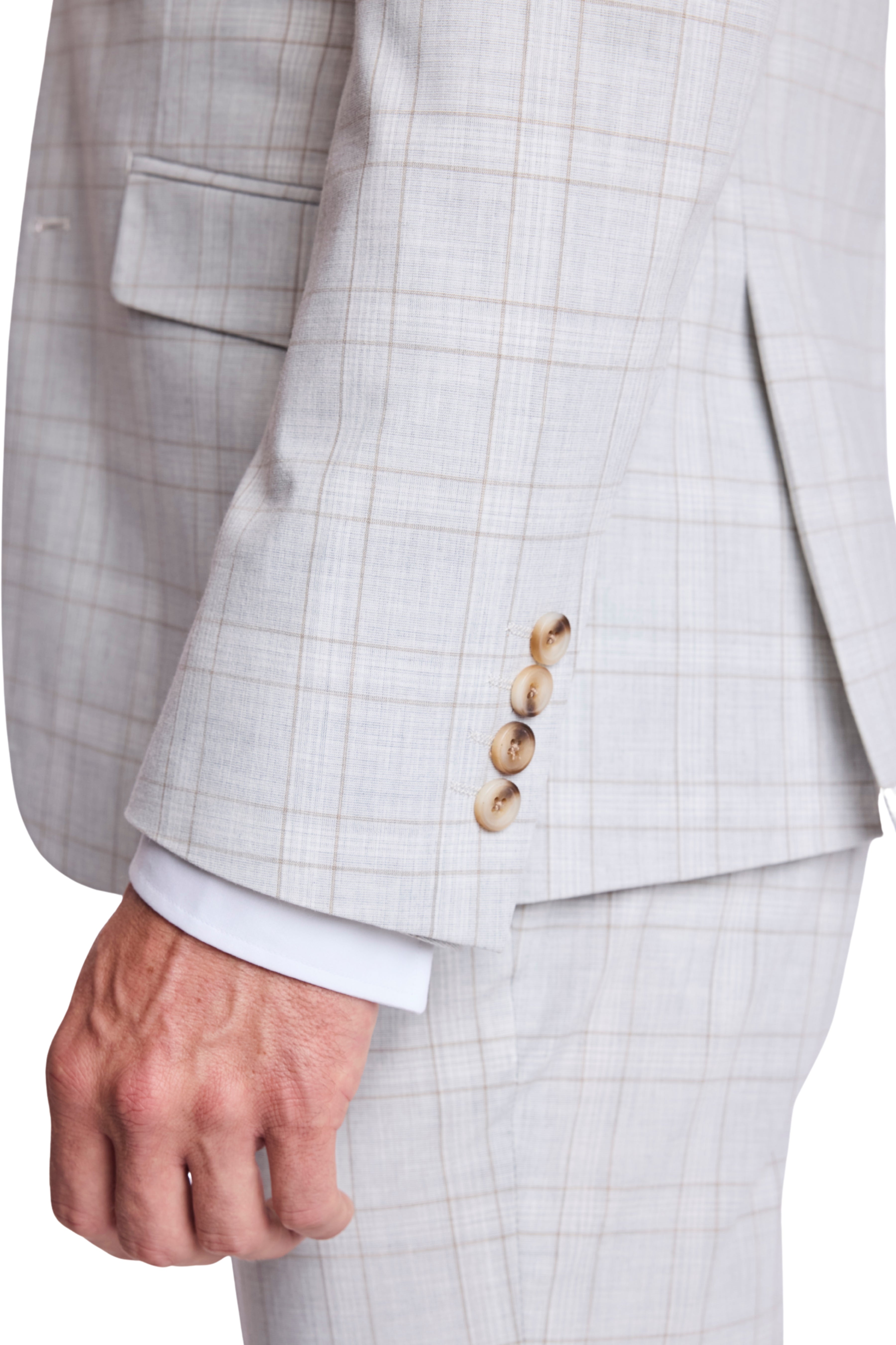 Dover Notch Jacket - slim - Grey Putty Check