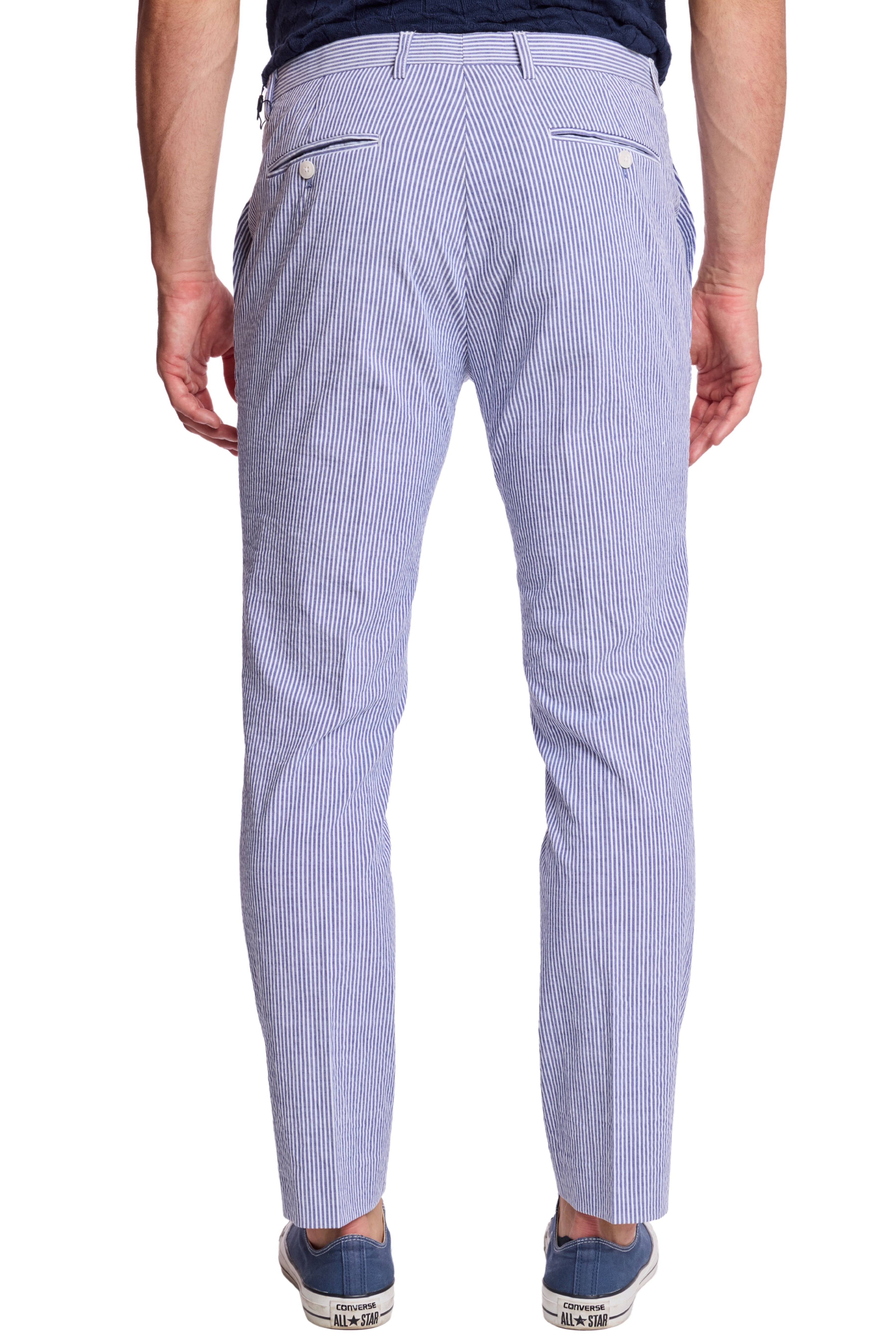 Downing Pants - slim - Blue Quartz Seersucker