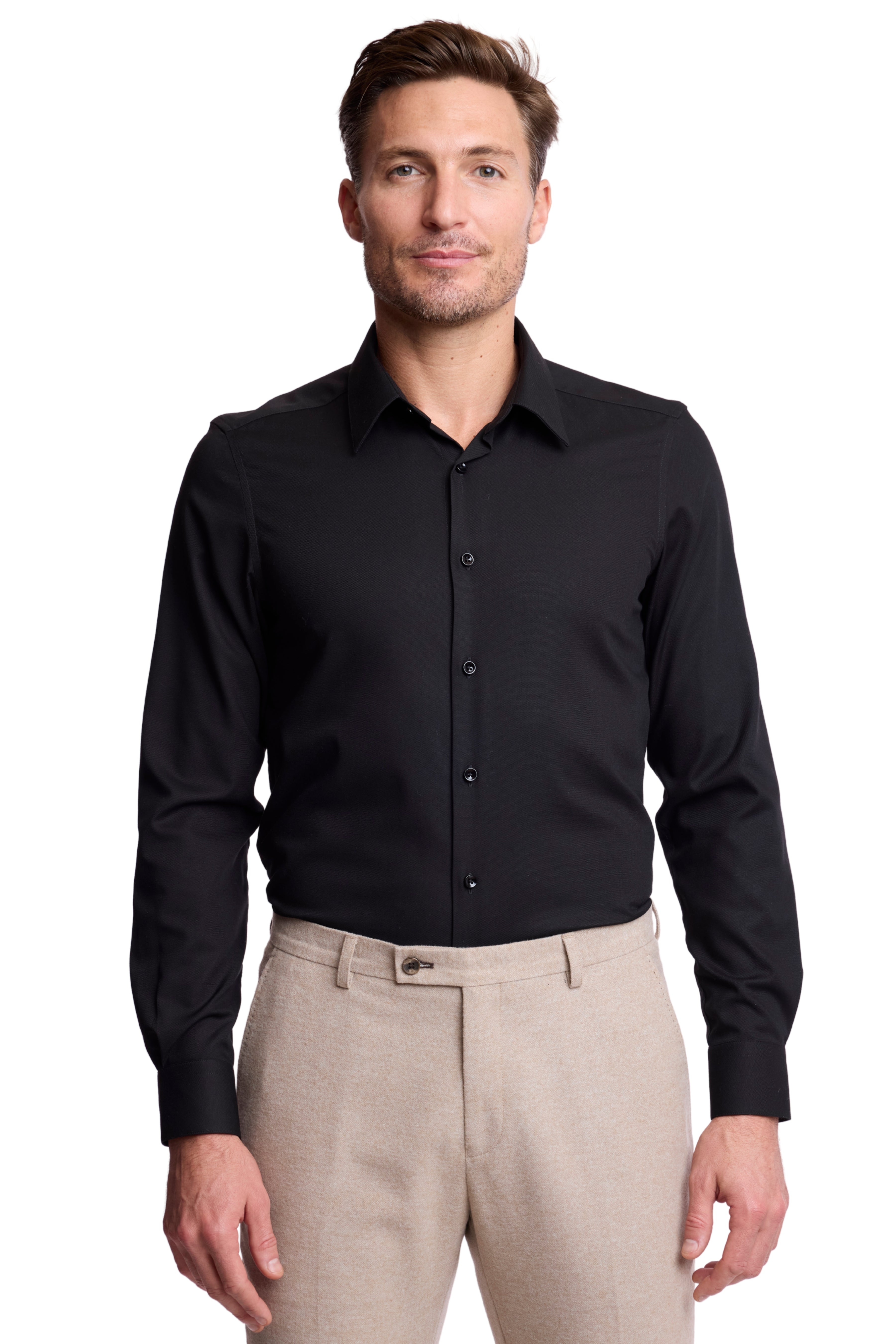 Pointed Parker Collar Shirt - Black