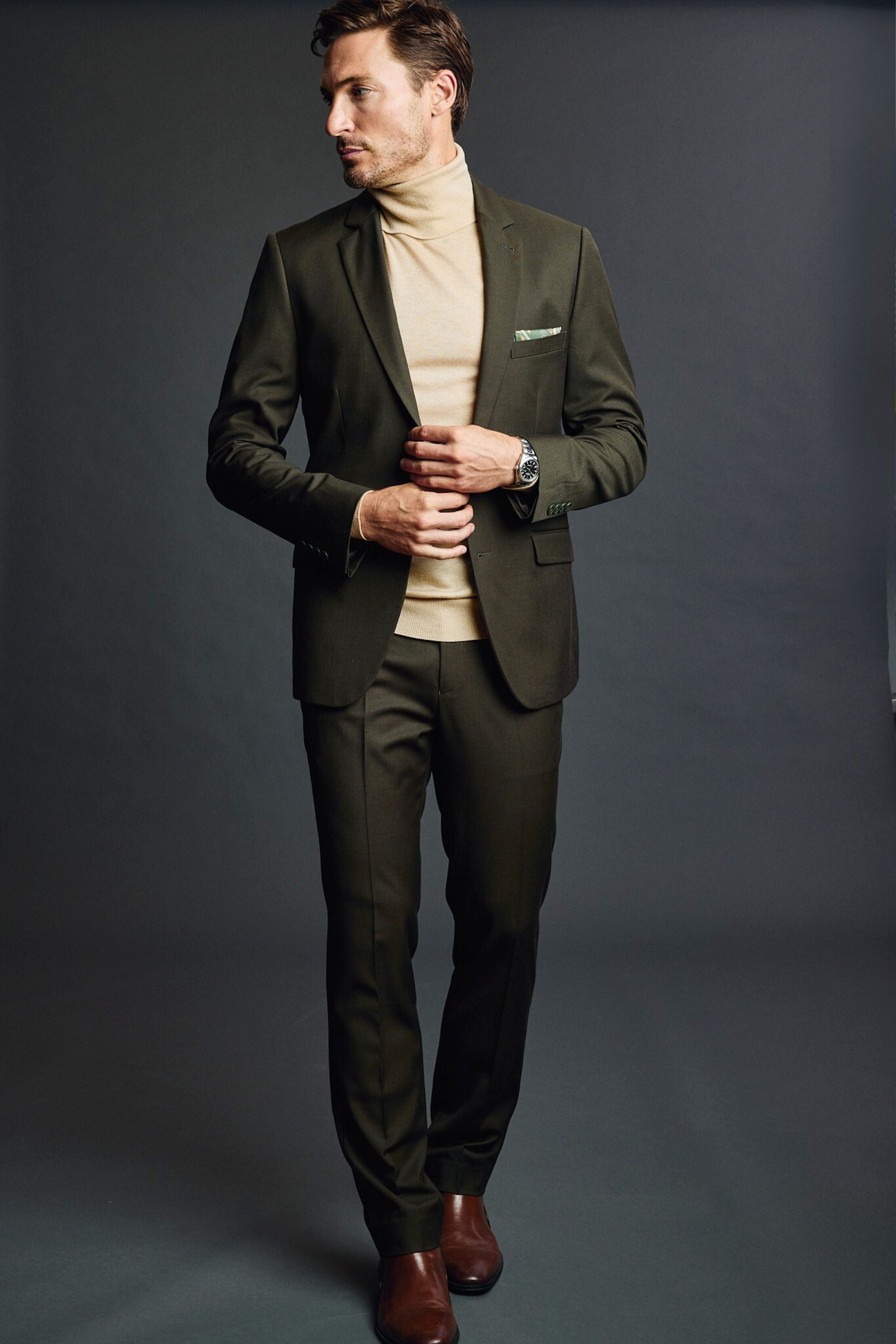 Dover Notch Jacket - slim - Dark Army Green