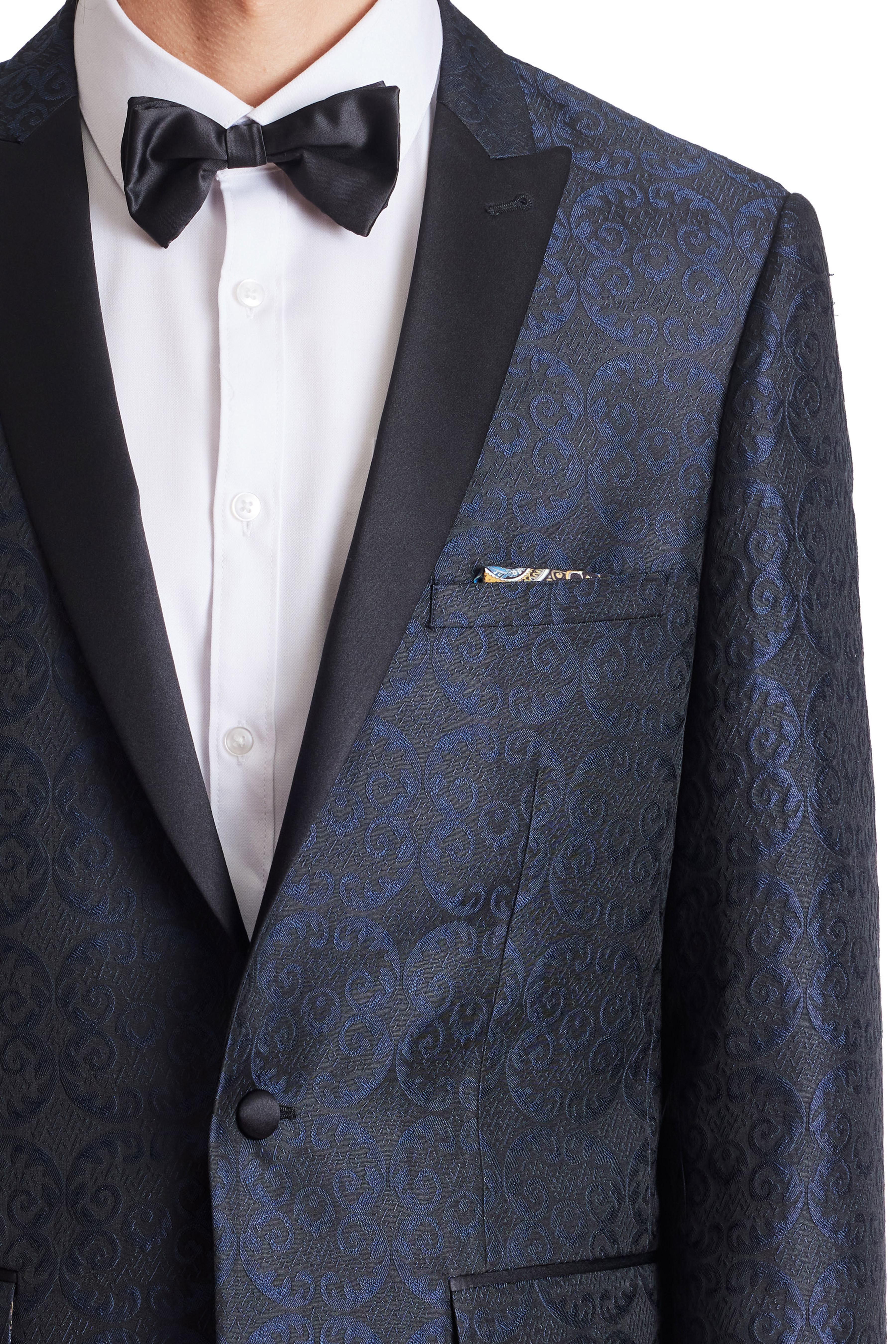 Grosvenor Peak Tux Jacket - slim - Black and Blue