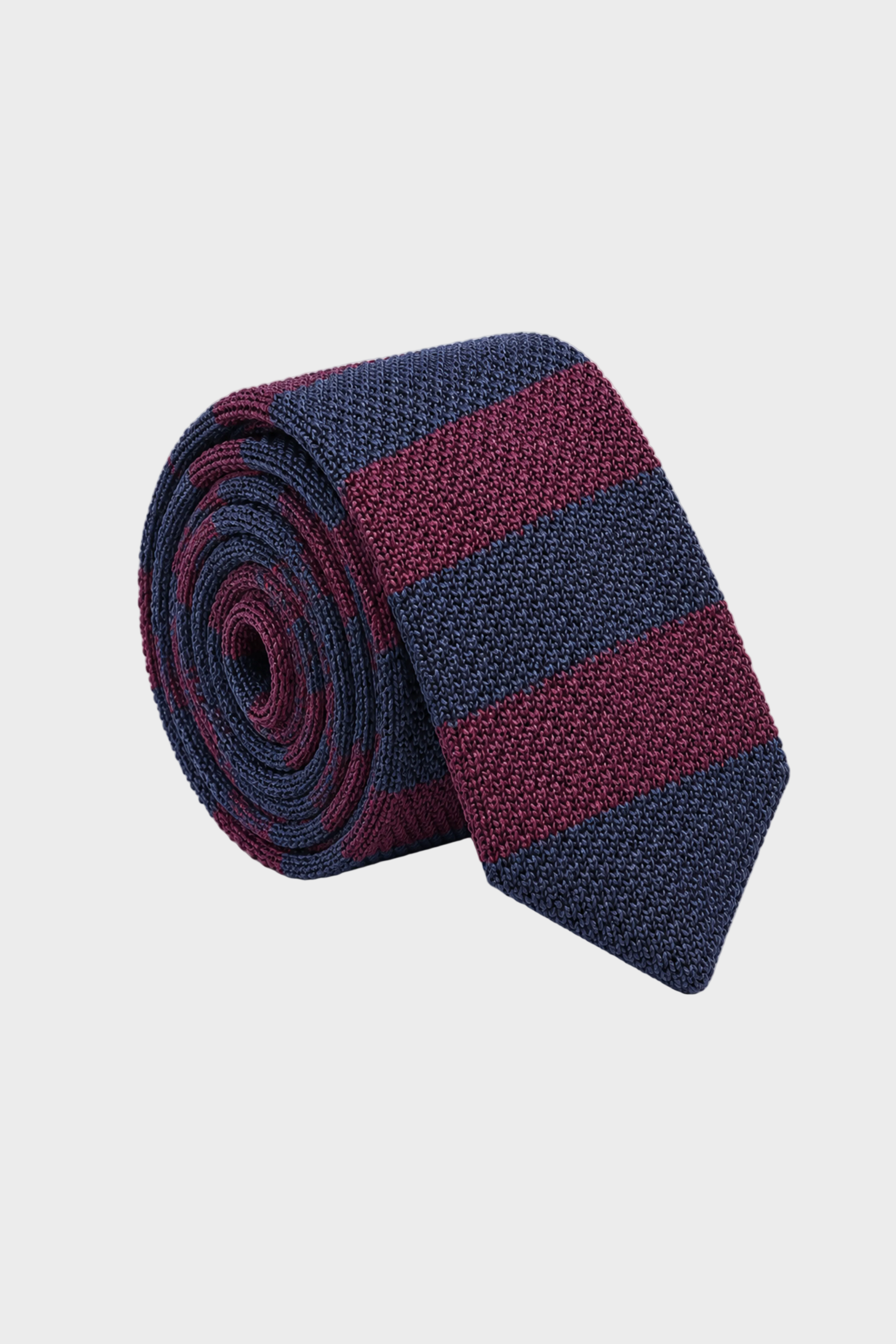 Stanley Knit Tie - Navy Malbec Stripe
