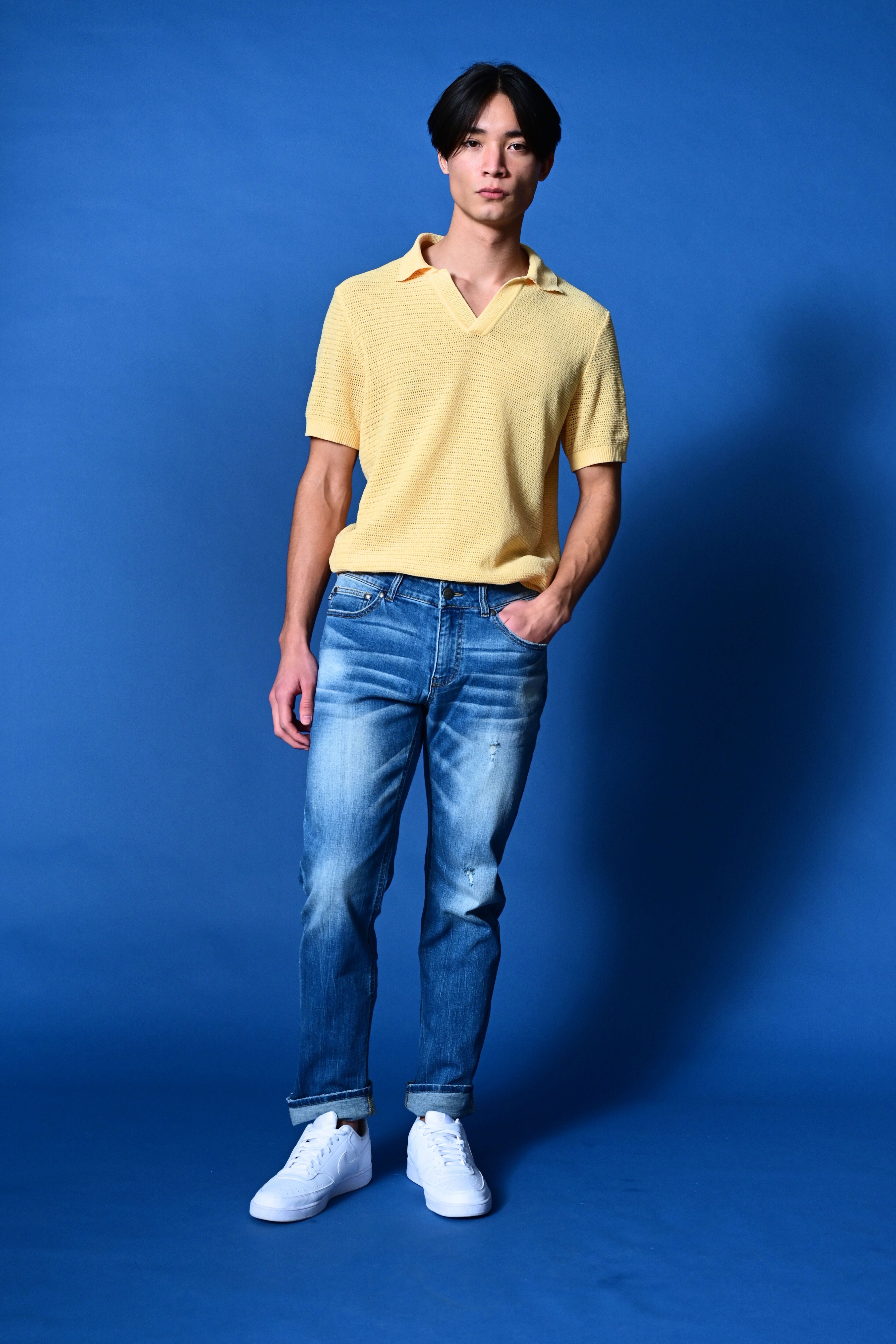 Johnny Collar Polo - Lt Yellow Chenille