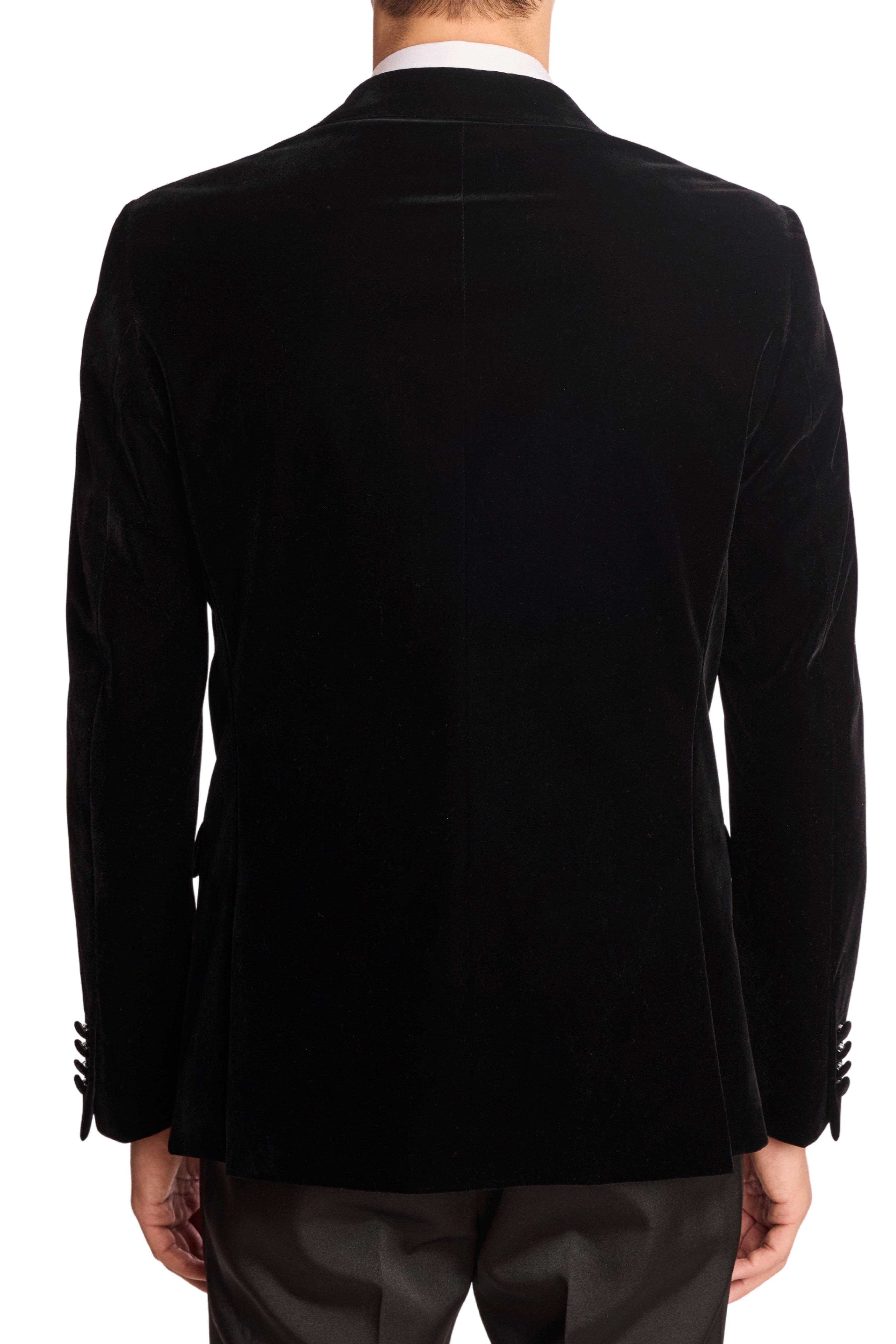 Kyle Big Peak Tux Jacket - slim - Black Velvet
