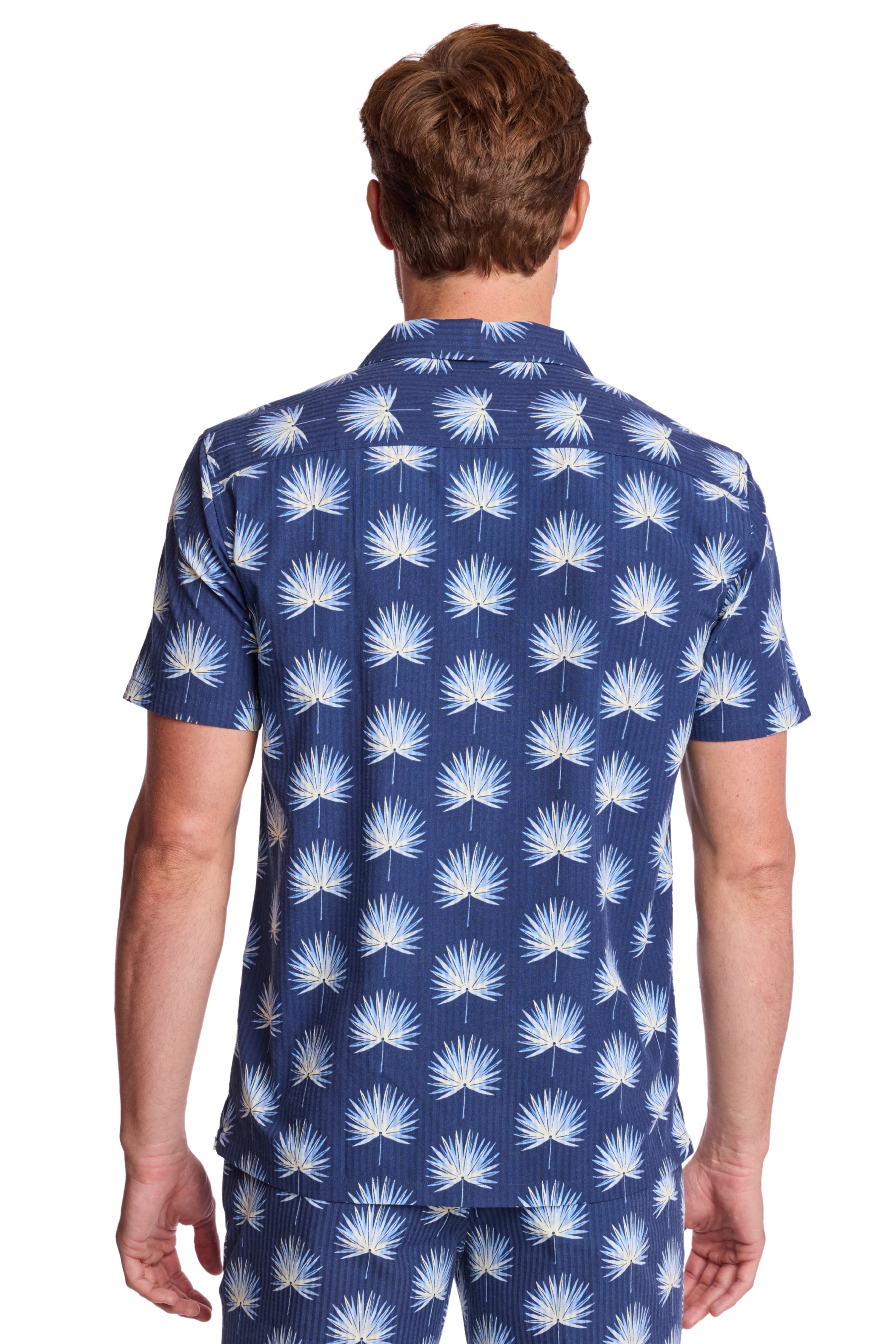 S/S Camp Collar Shirt - Ocean White Seersucker