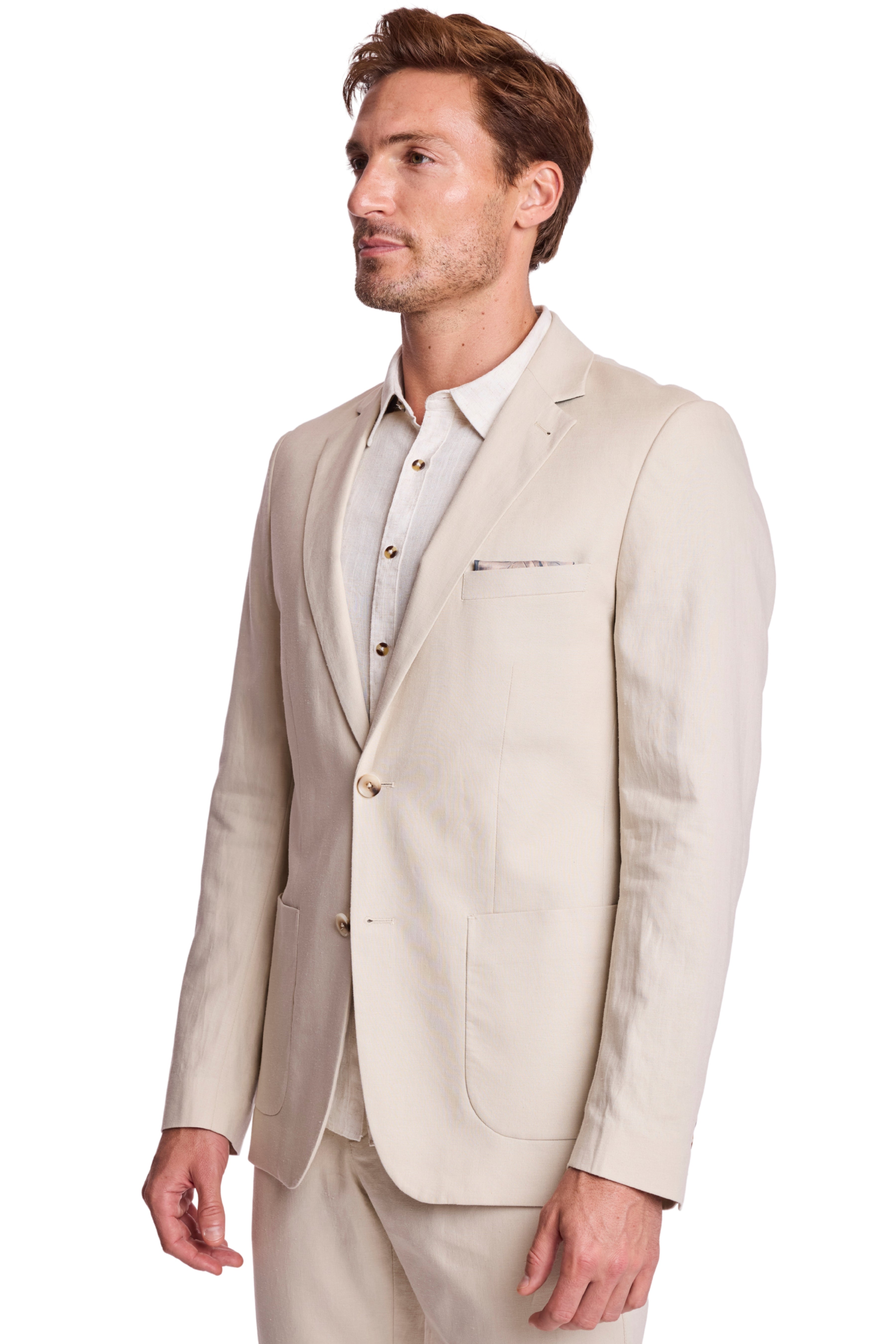 Dover Notch Jacket - slim - Tan Glaze Linen