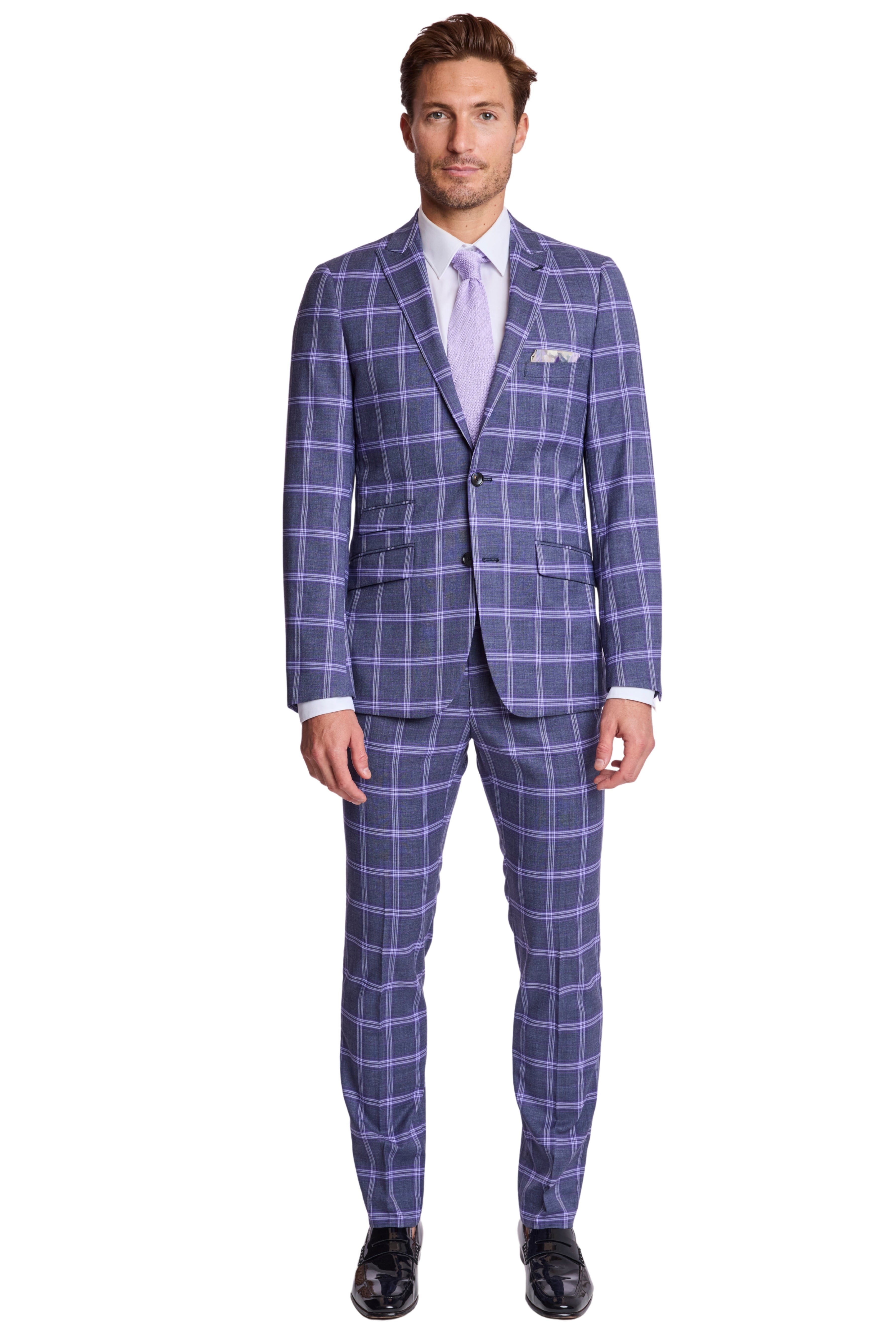 Ashton Peak Jacket - slim - Purple Navy White Check