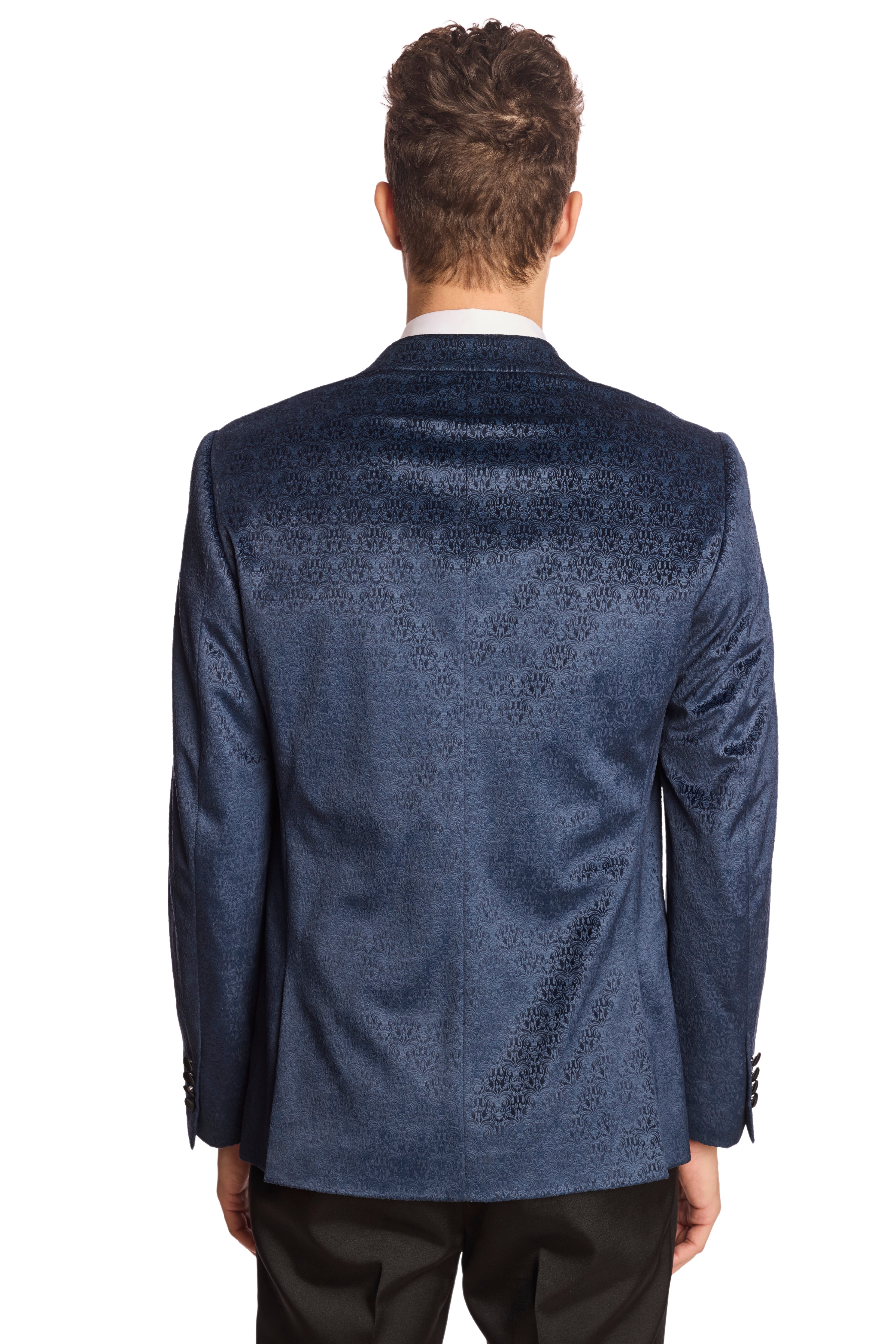 Grosvenor Peak Tux Jacket - slim - Navy and Blue Velvet