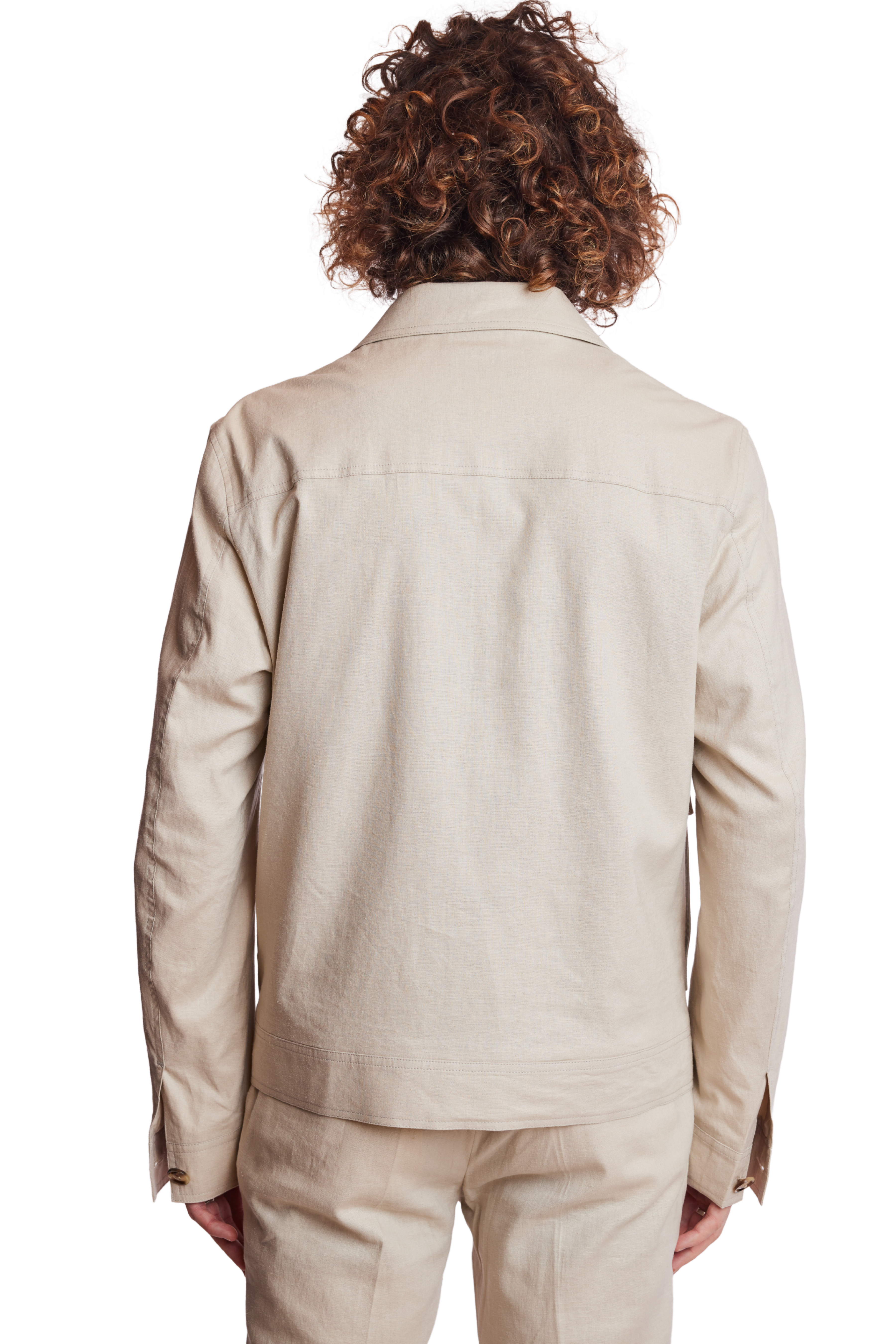 Milo Bomber Jacket - slim - Tan Linen