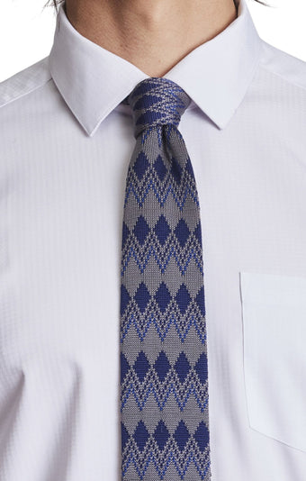 Stanley Lodge Knit Tie - Grey Blue Haze