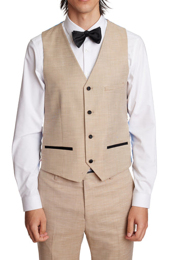 Chatsworth Tux Vest - slim - Camel Shark