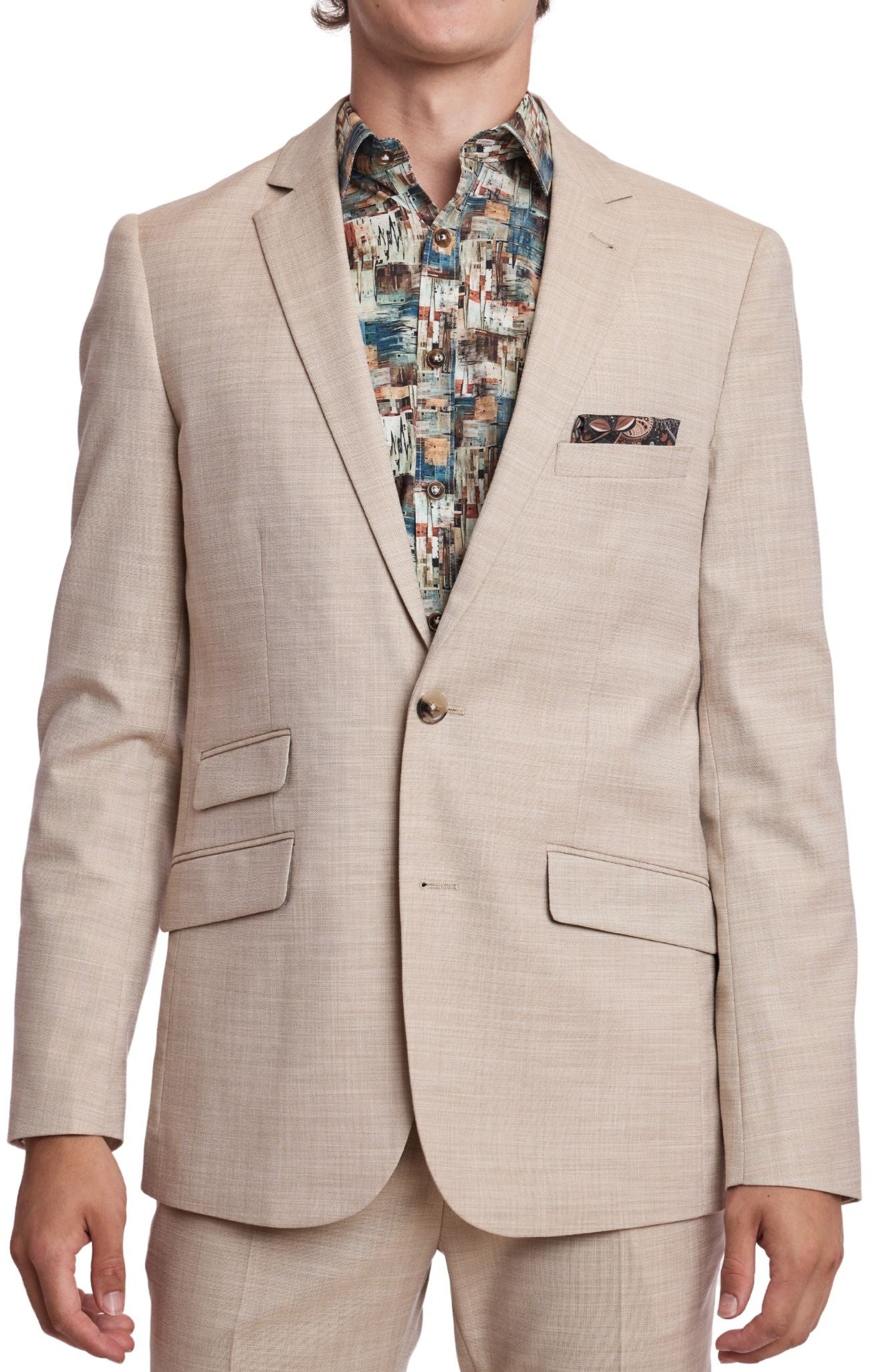 Dover Notch Jacket  - slim - Cream Beige Shark