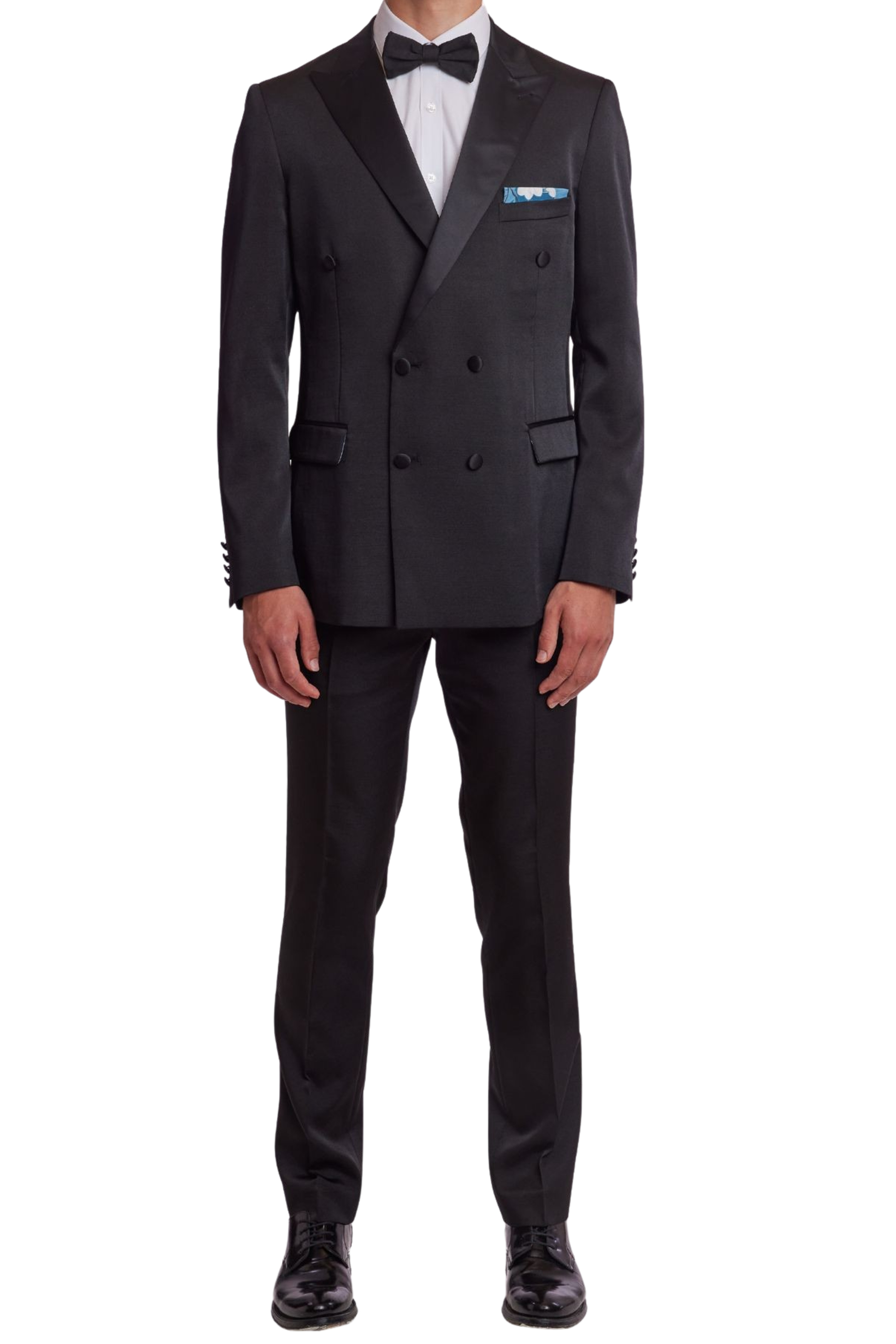 Soho DB Peak Tux Jacket - slim - Black on Black