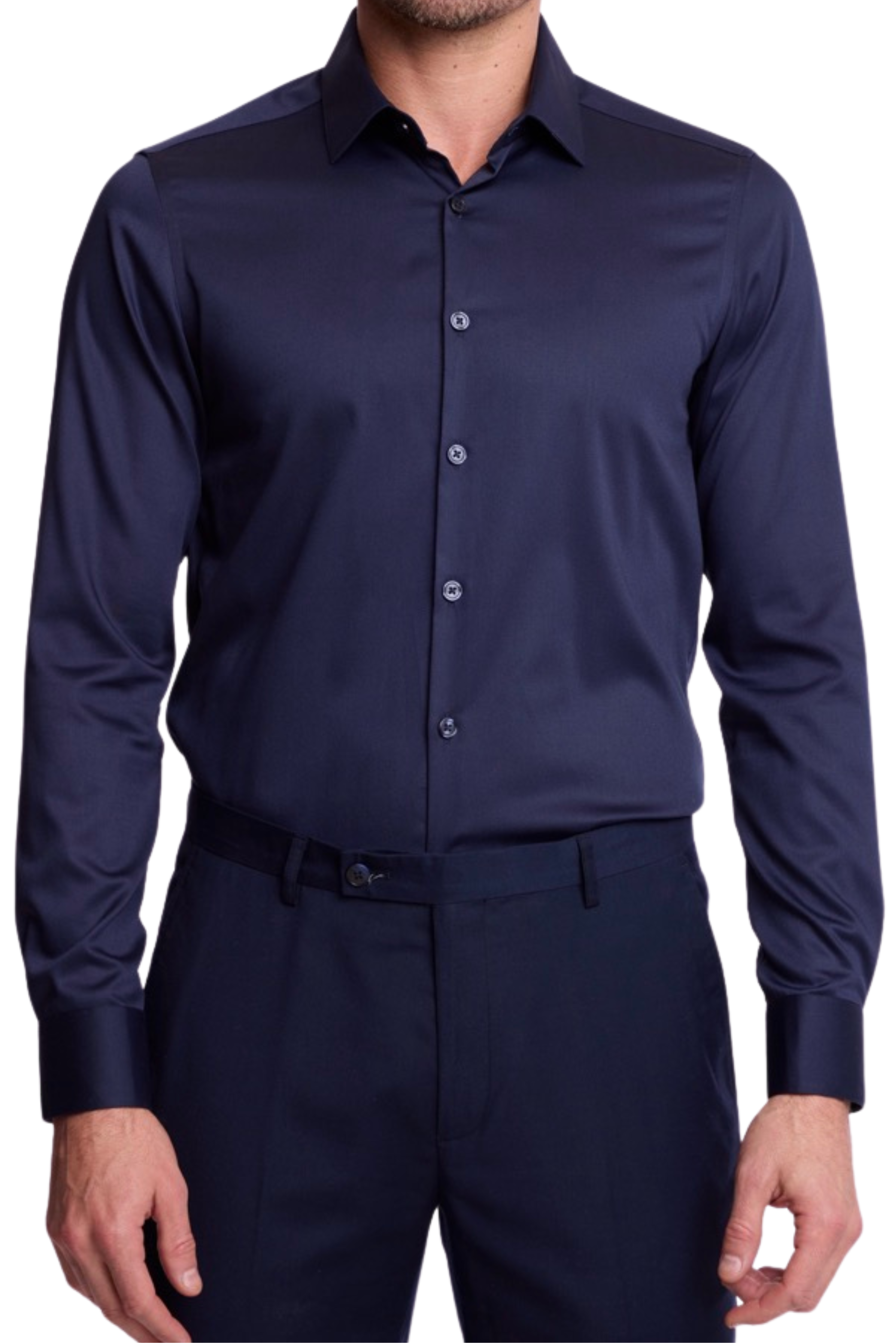 Parker Pointed Collar Shirt - Navy