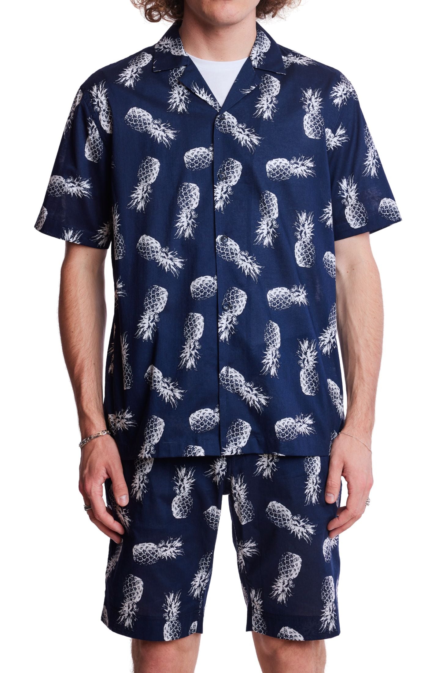 Camp Collar Shirt - Navy Pineapple