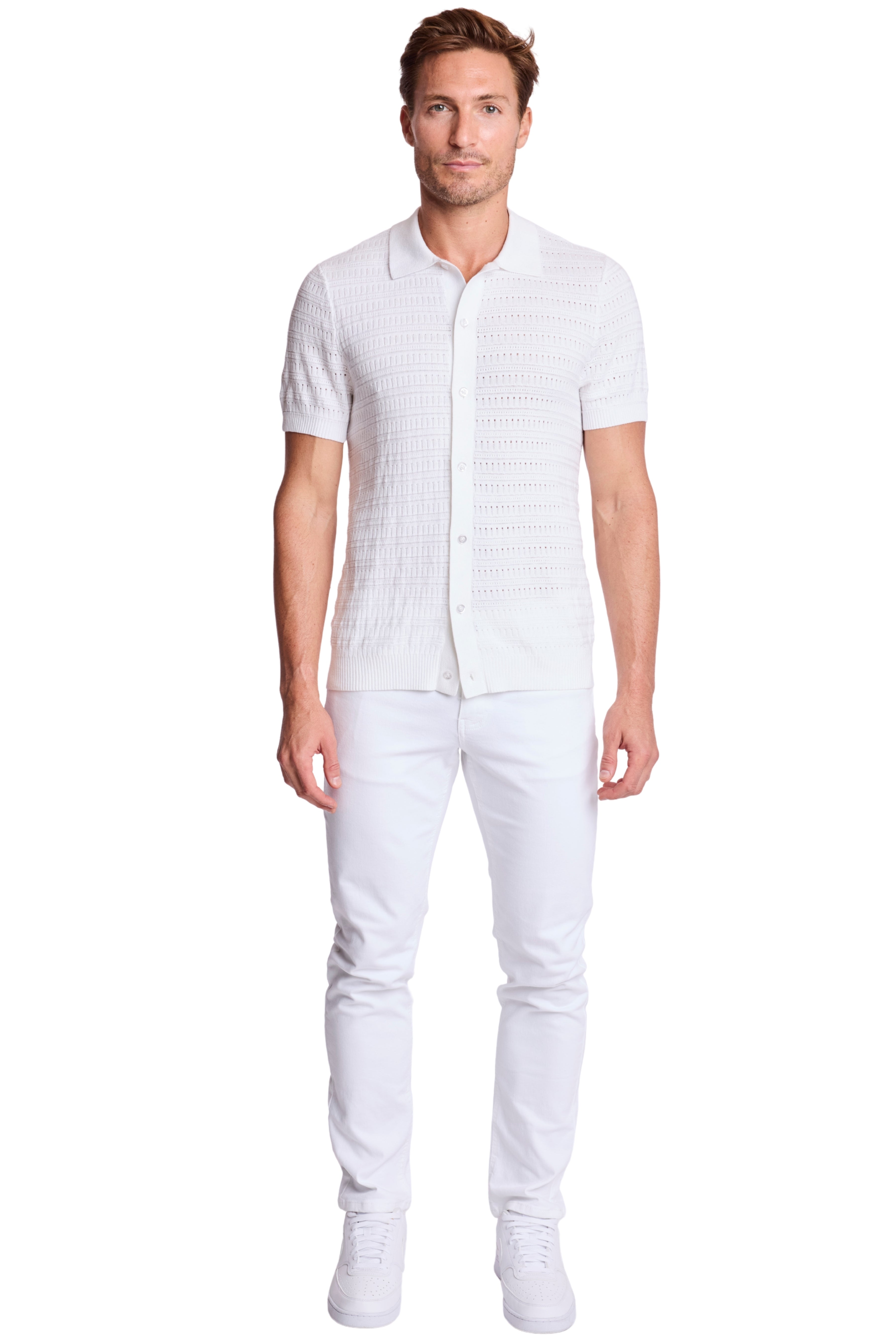 Full Placket Polo - White Lotus