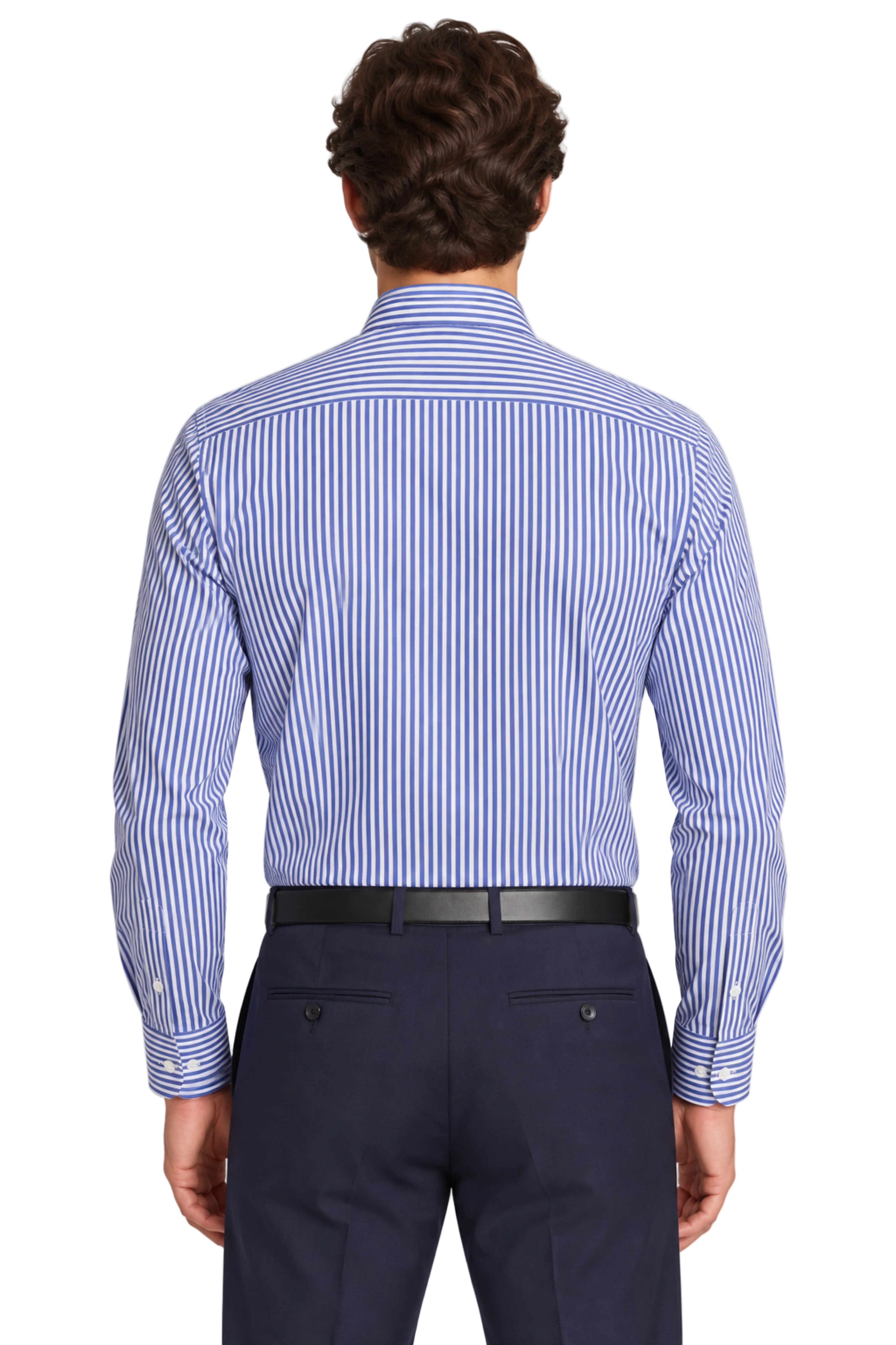 Samuel Spread Collar Shirt - Future Dusk Stripes