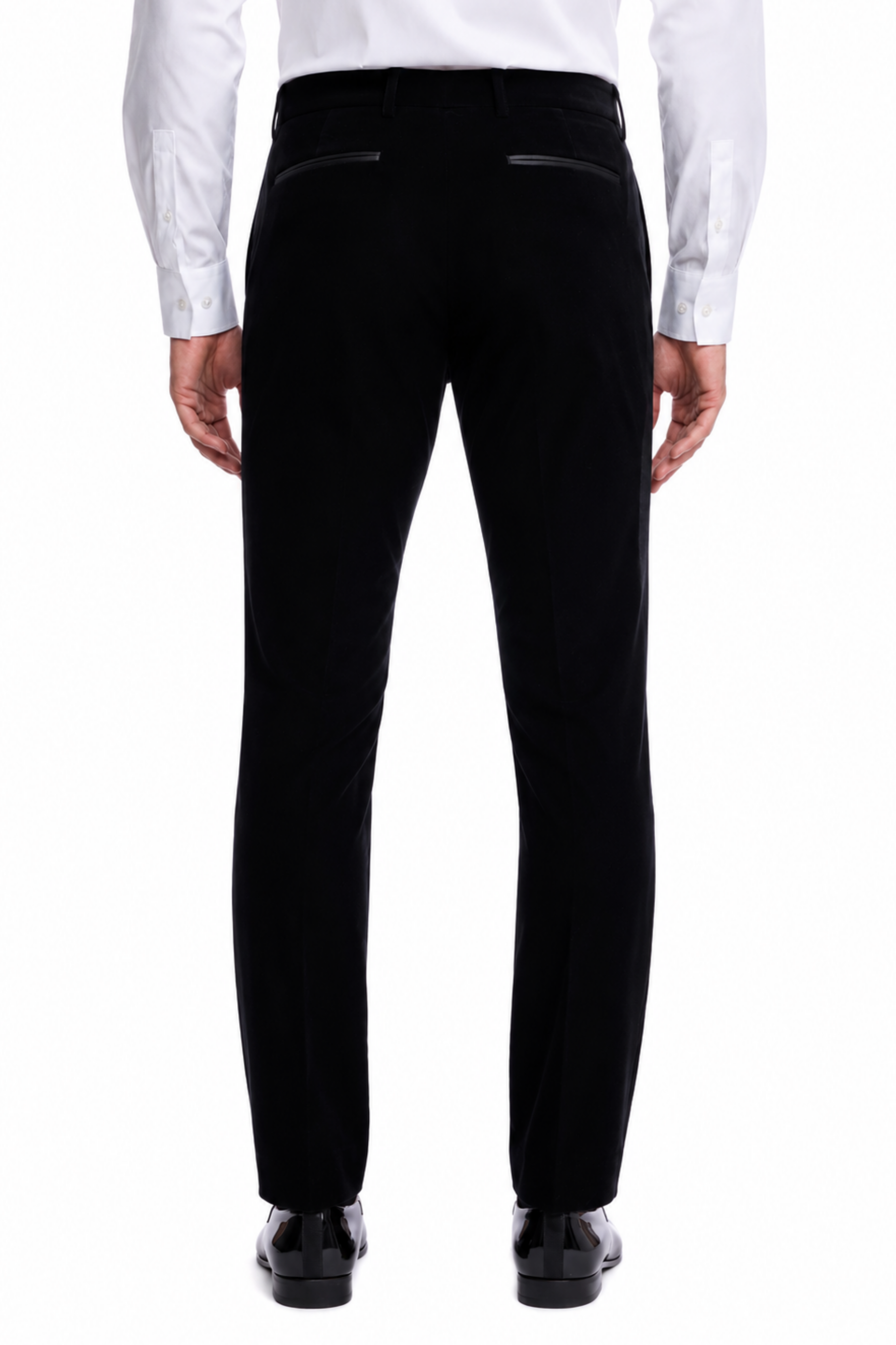 Sloane Stretch Tux Pants - slim - Jet Black Velvet