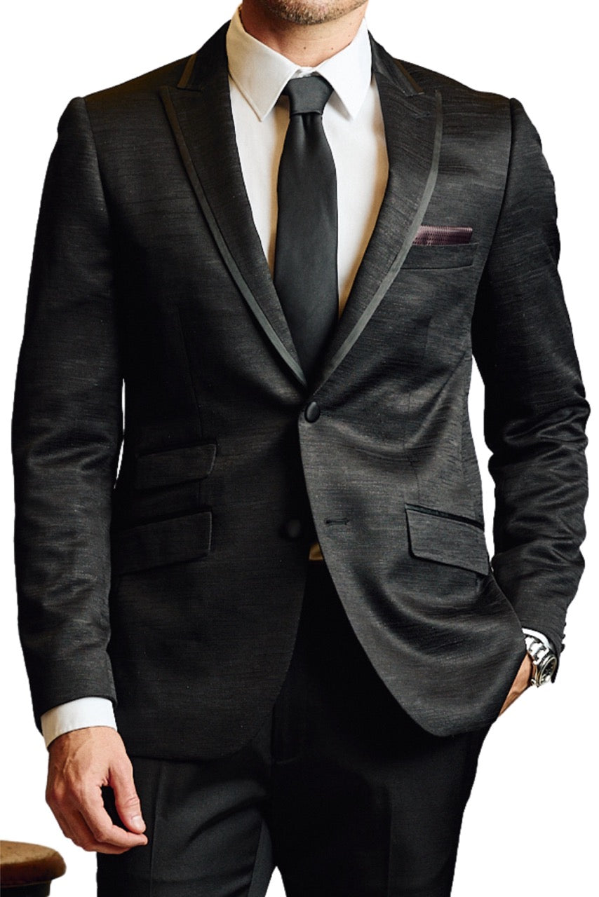 Grosvenor Peak Tux Jacket - slim - Black Jacquard