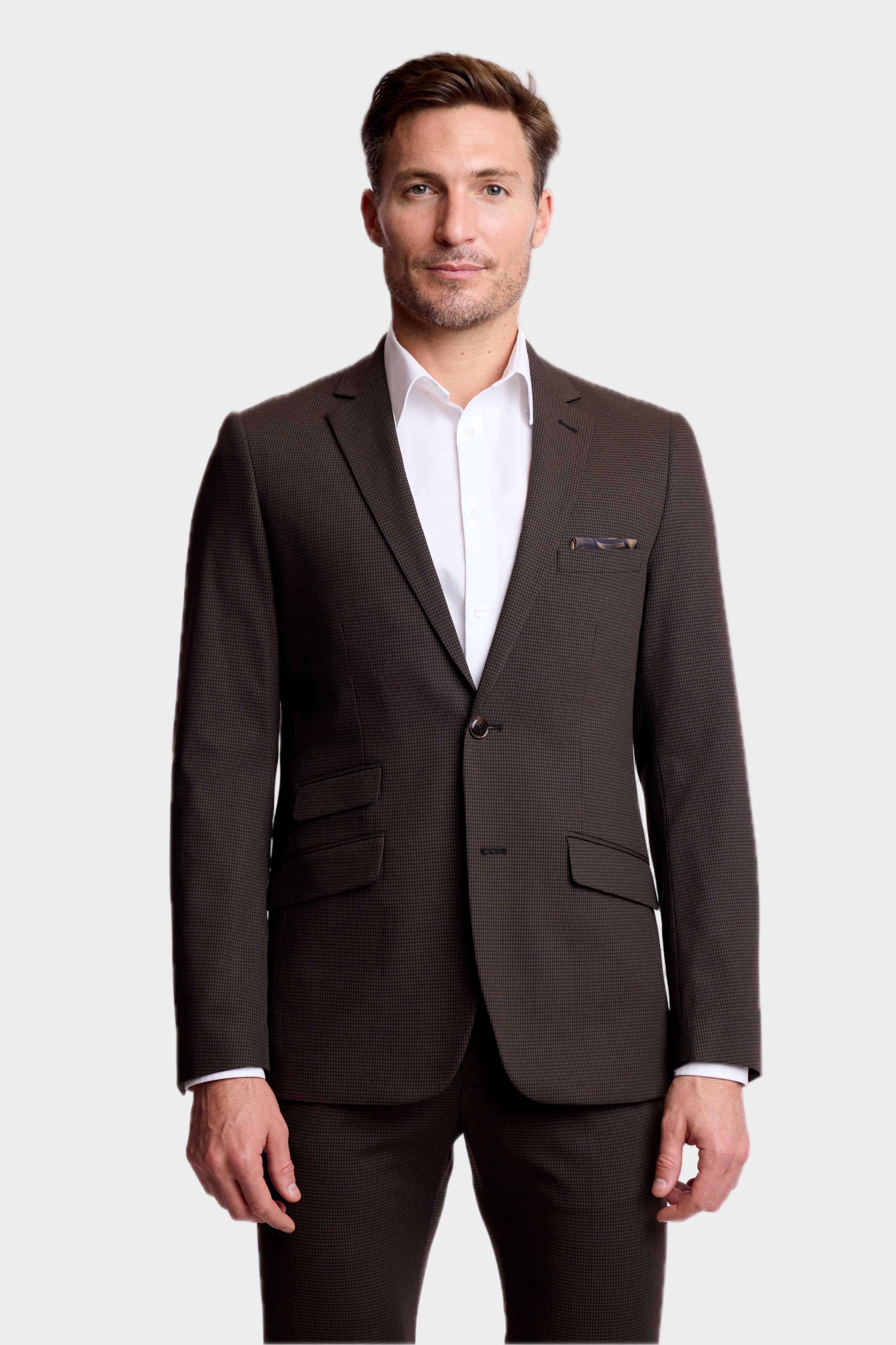 Dover Notch Jacket - slim - Chocolate Black Mini Check