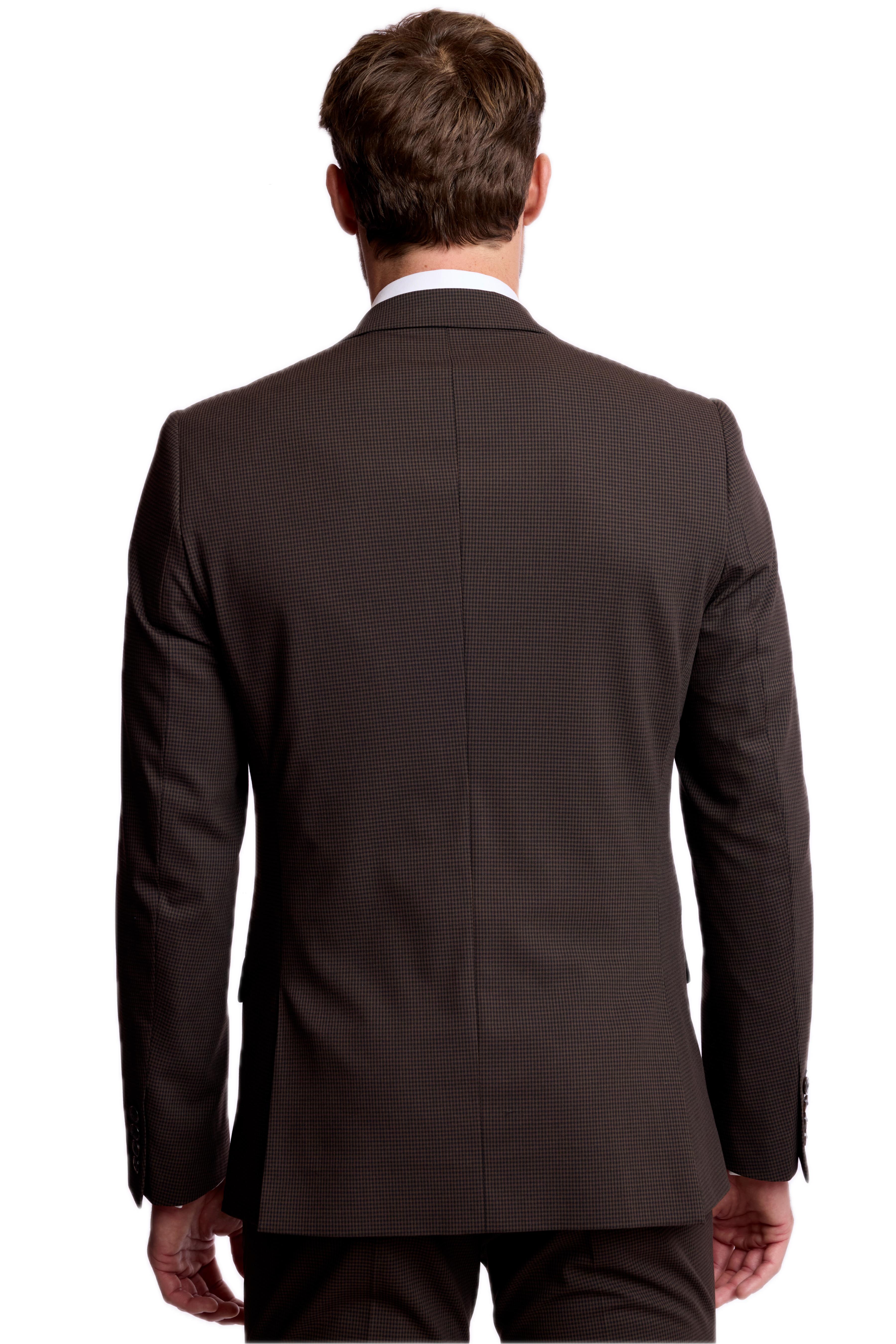 Dover Notch Jacket - slim - Chocolate Black Mini Check