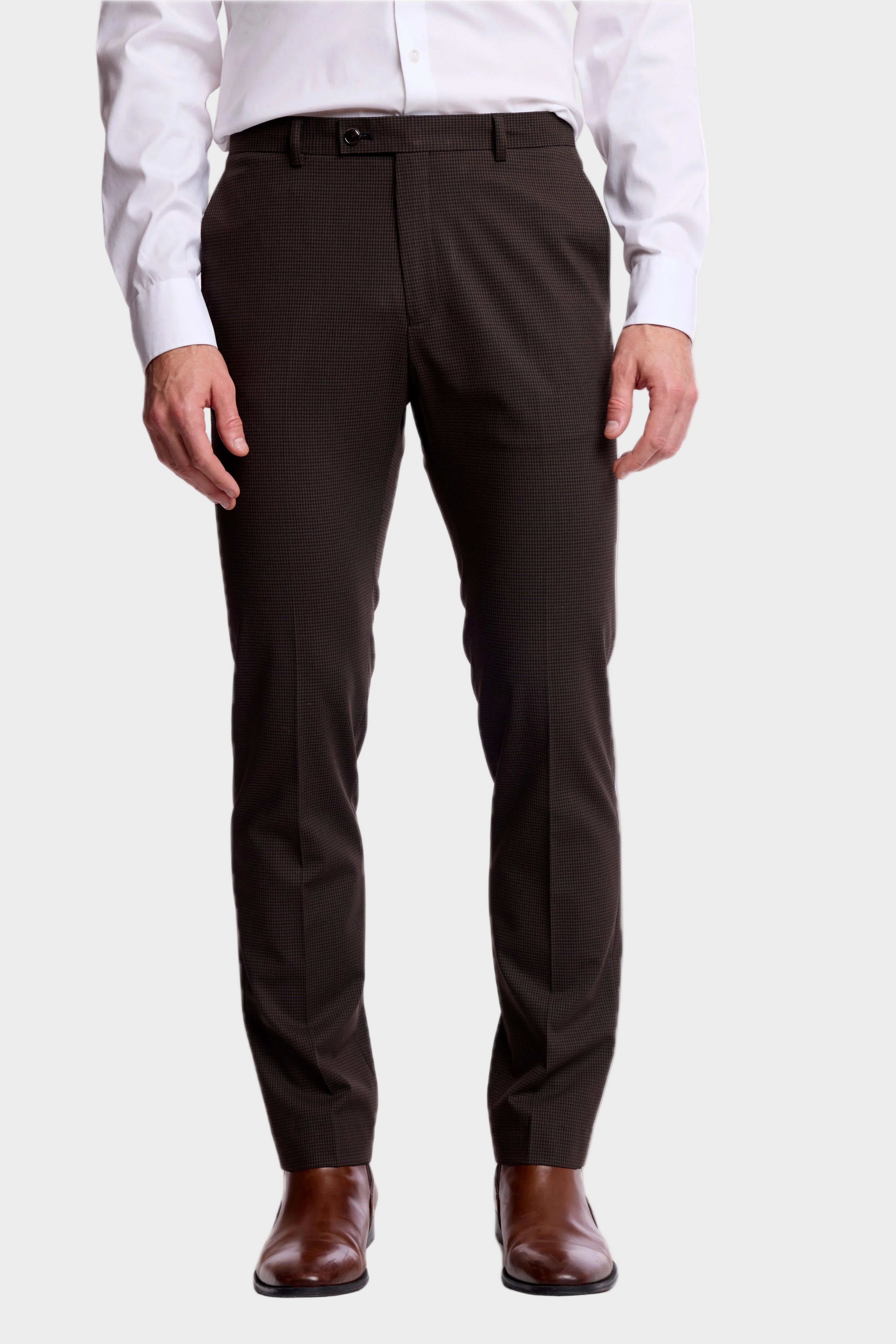 Downing Pants - slim - Choc Black Mini Check