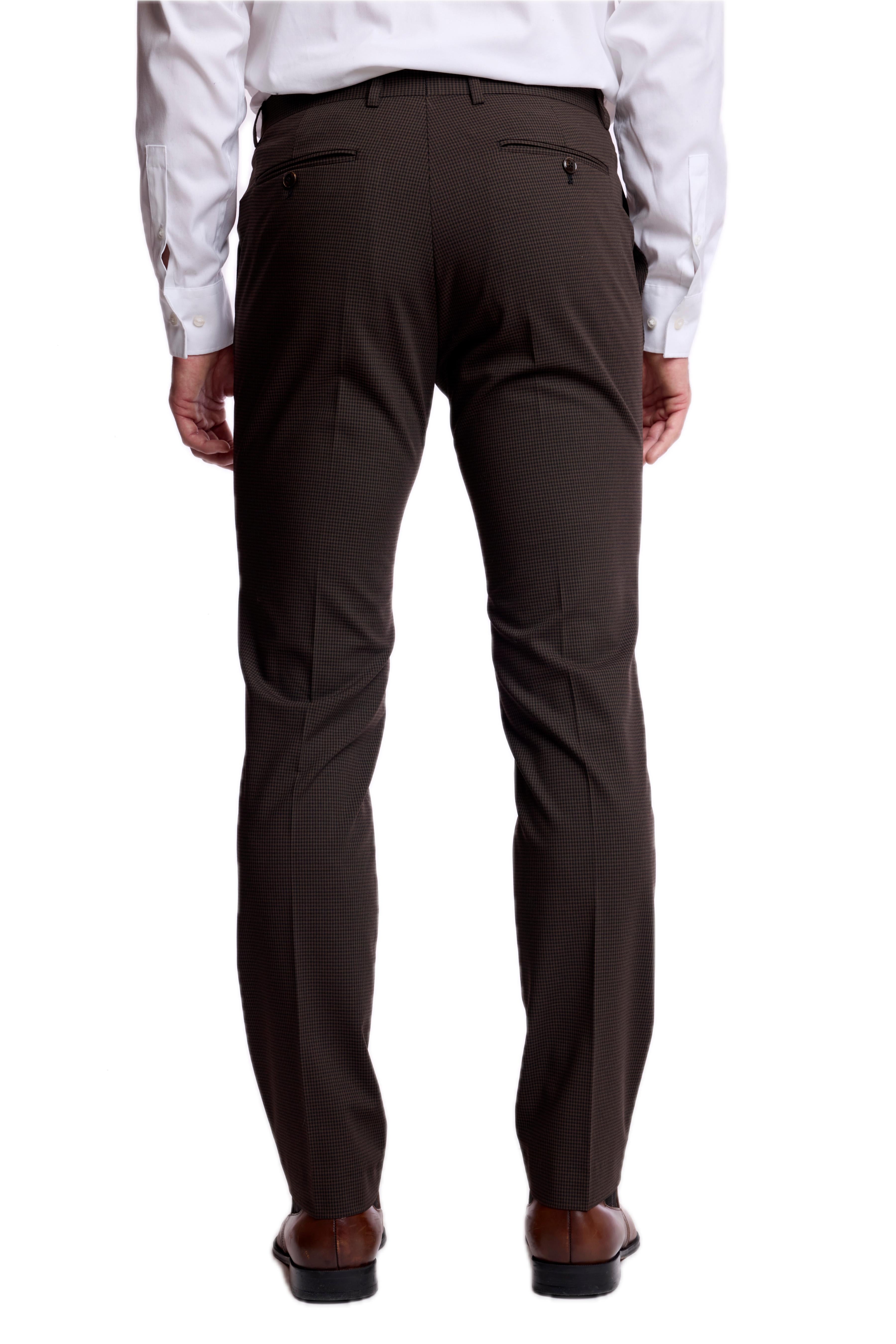 Downing Pants - slim - Choc Black Mini Check