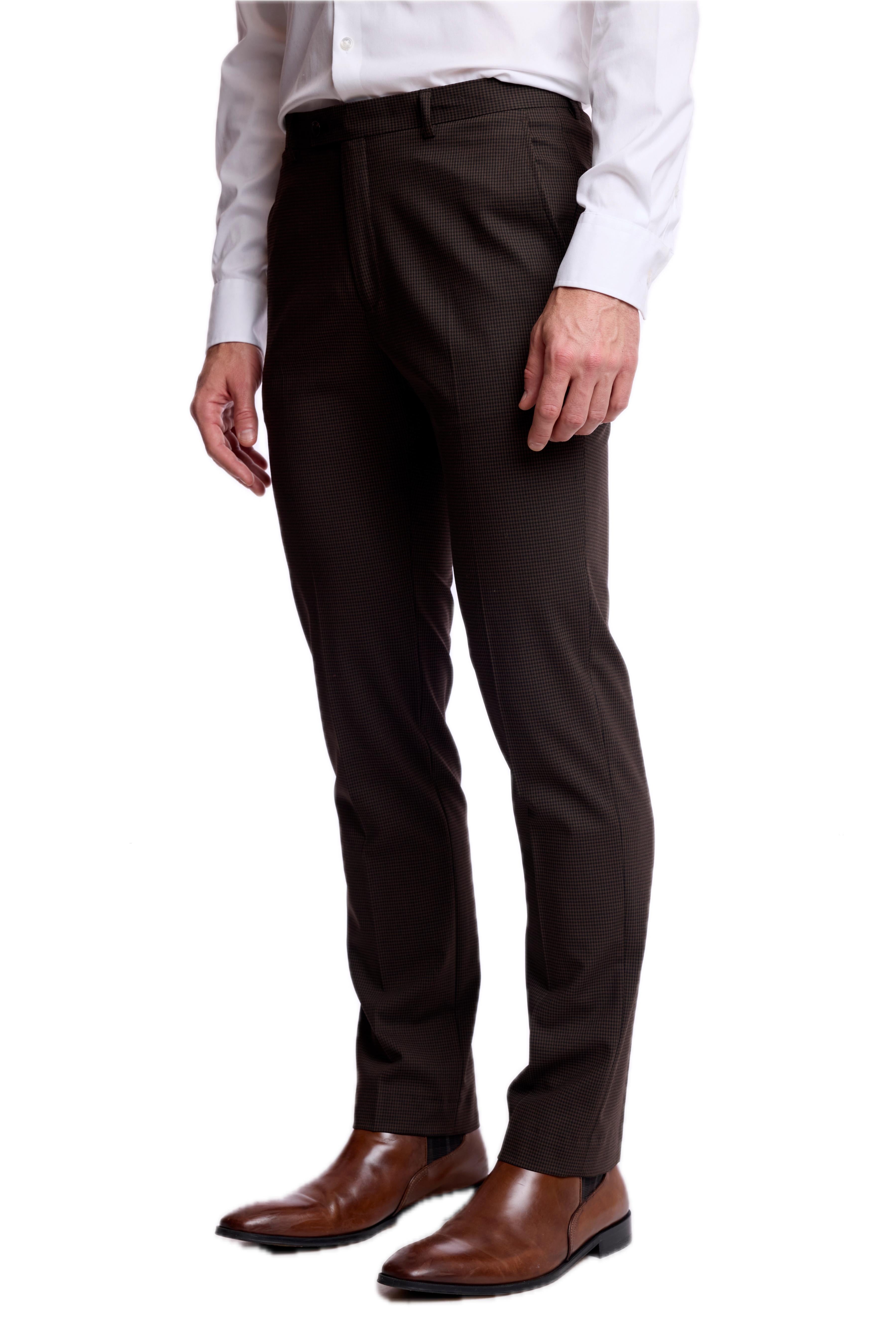 Downing Pants - slim - Choc Black Mini Check