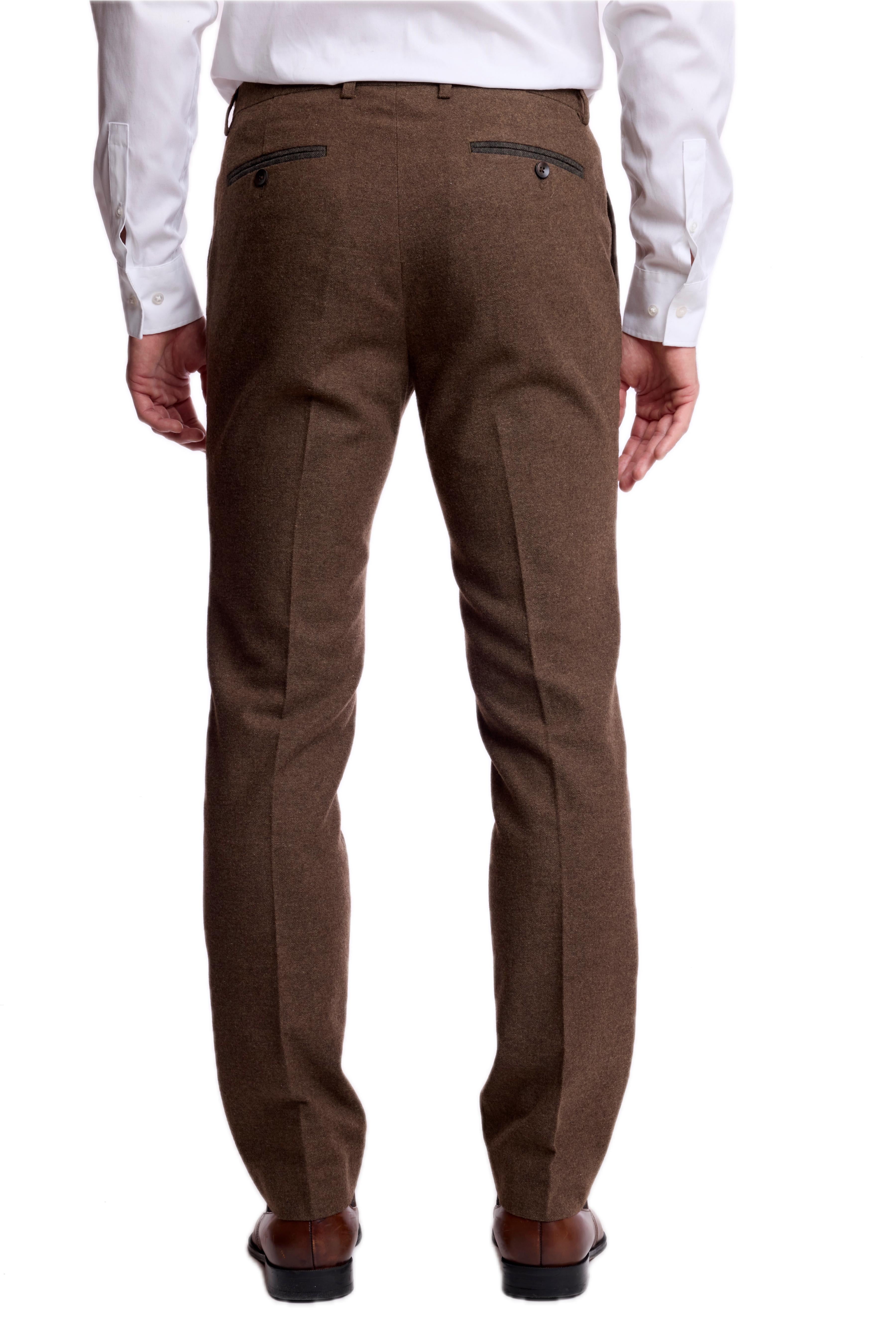 Downing Pants - slim - Brown Tweed
