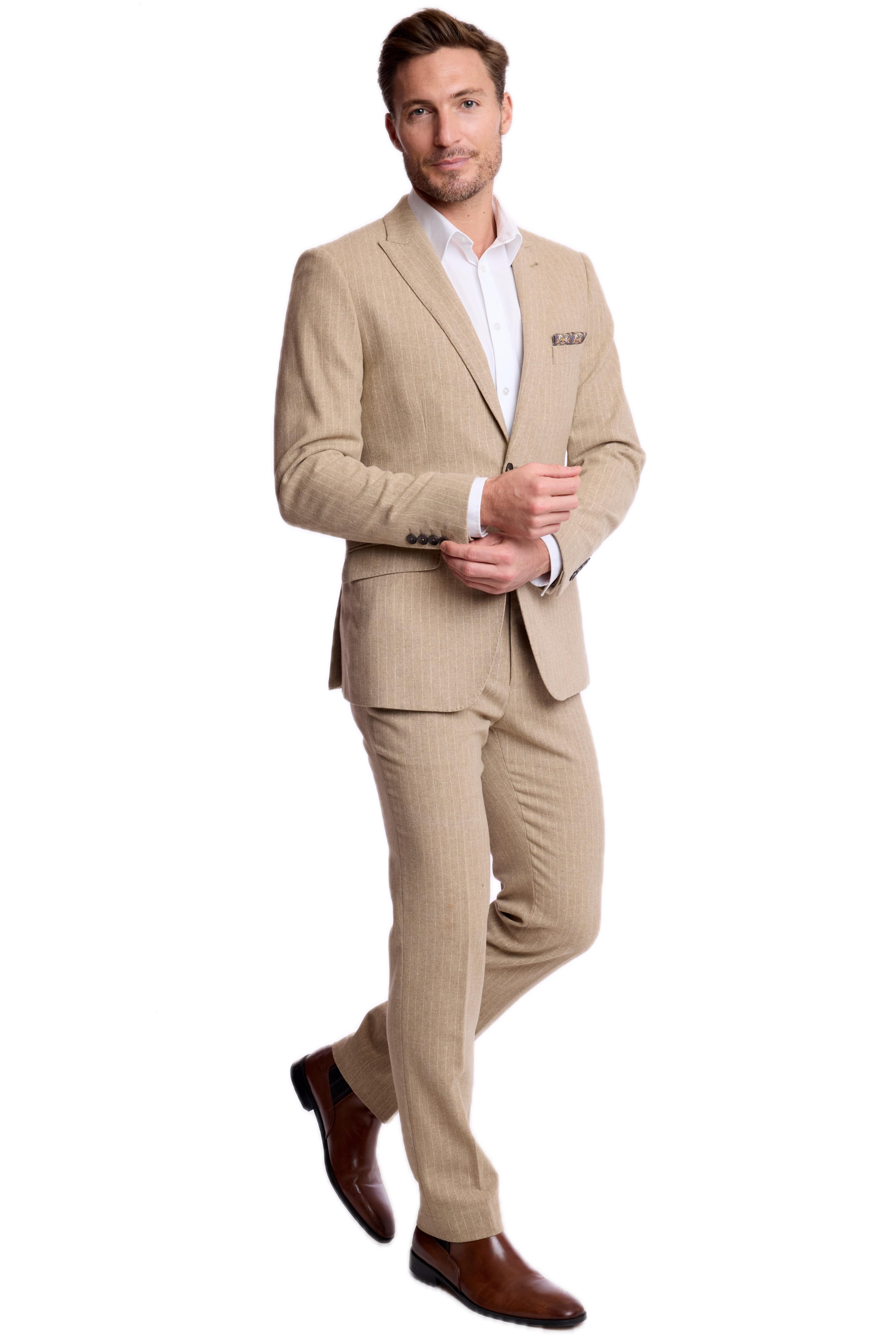 Ashton Peak Jacket - slim - Harvest Tan Pinstripe