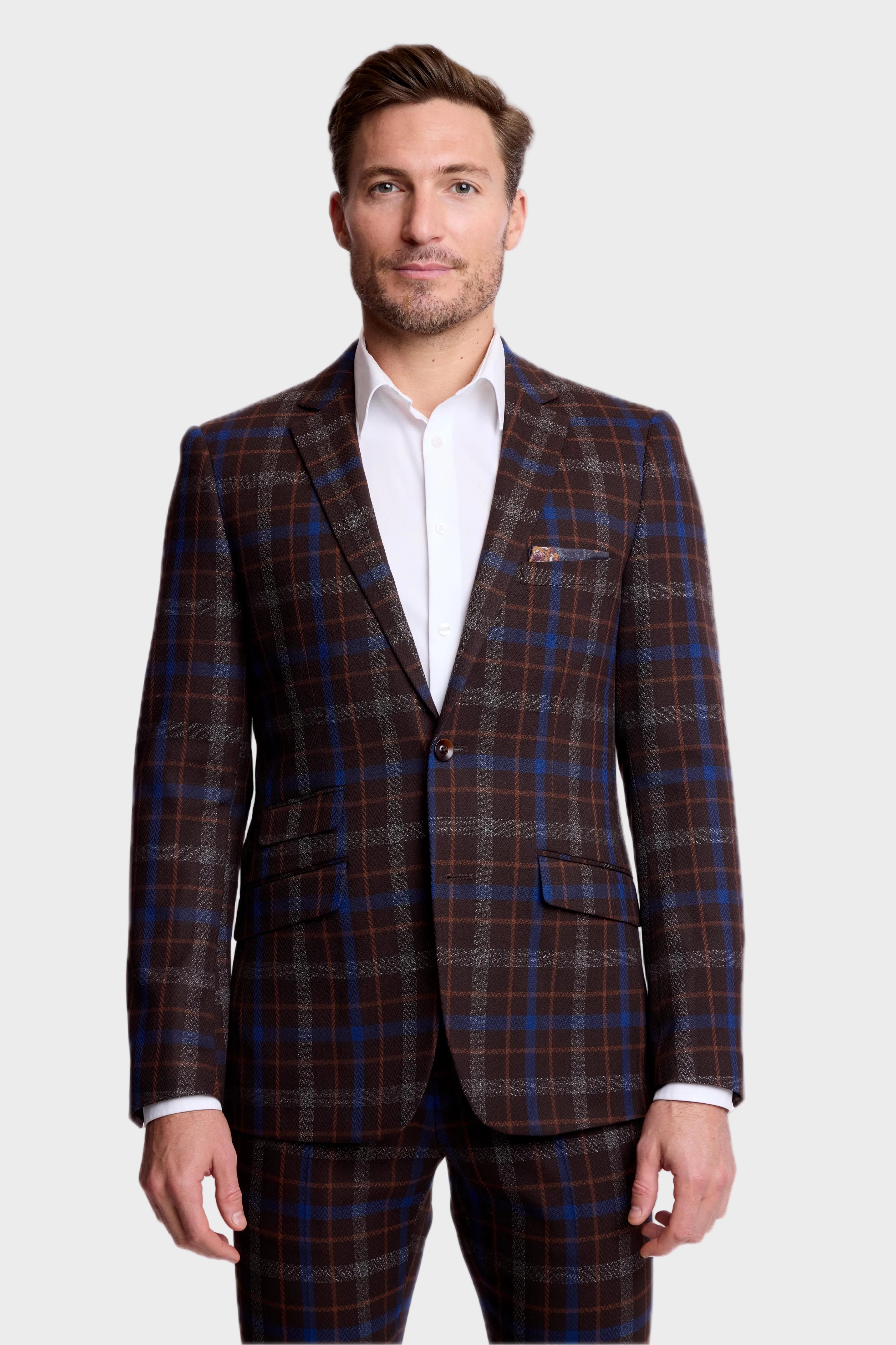 Dover Notch Jacket - slim - Chocolate Royal Rust Check