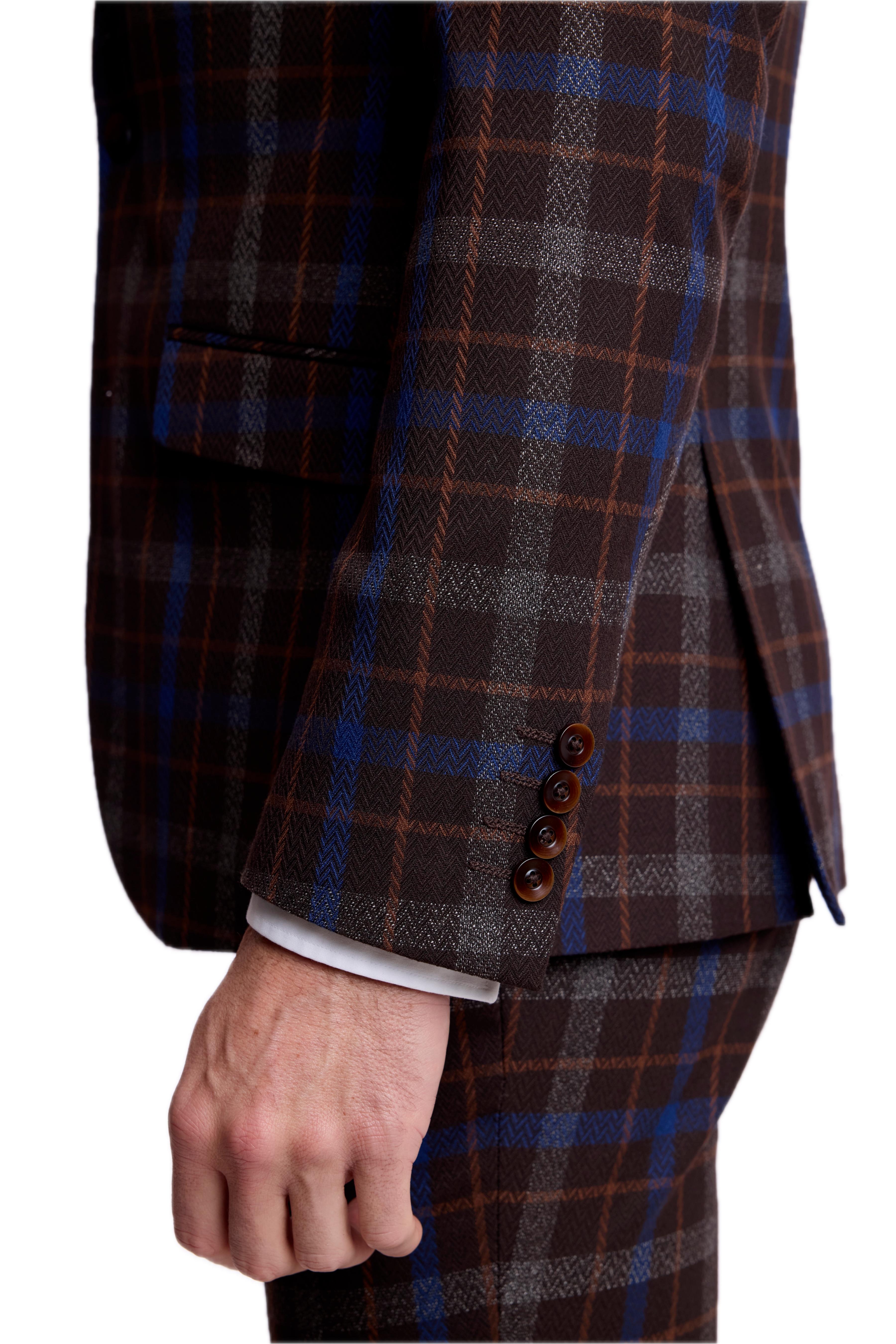 Dover Notch Jacket - slim - Chocolate Royal Rust Check