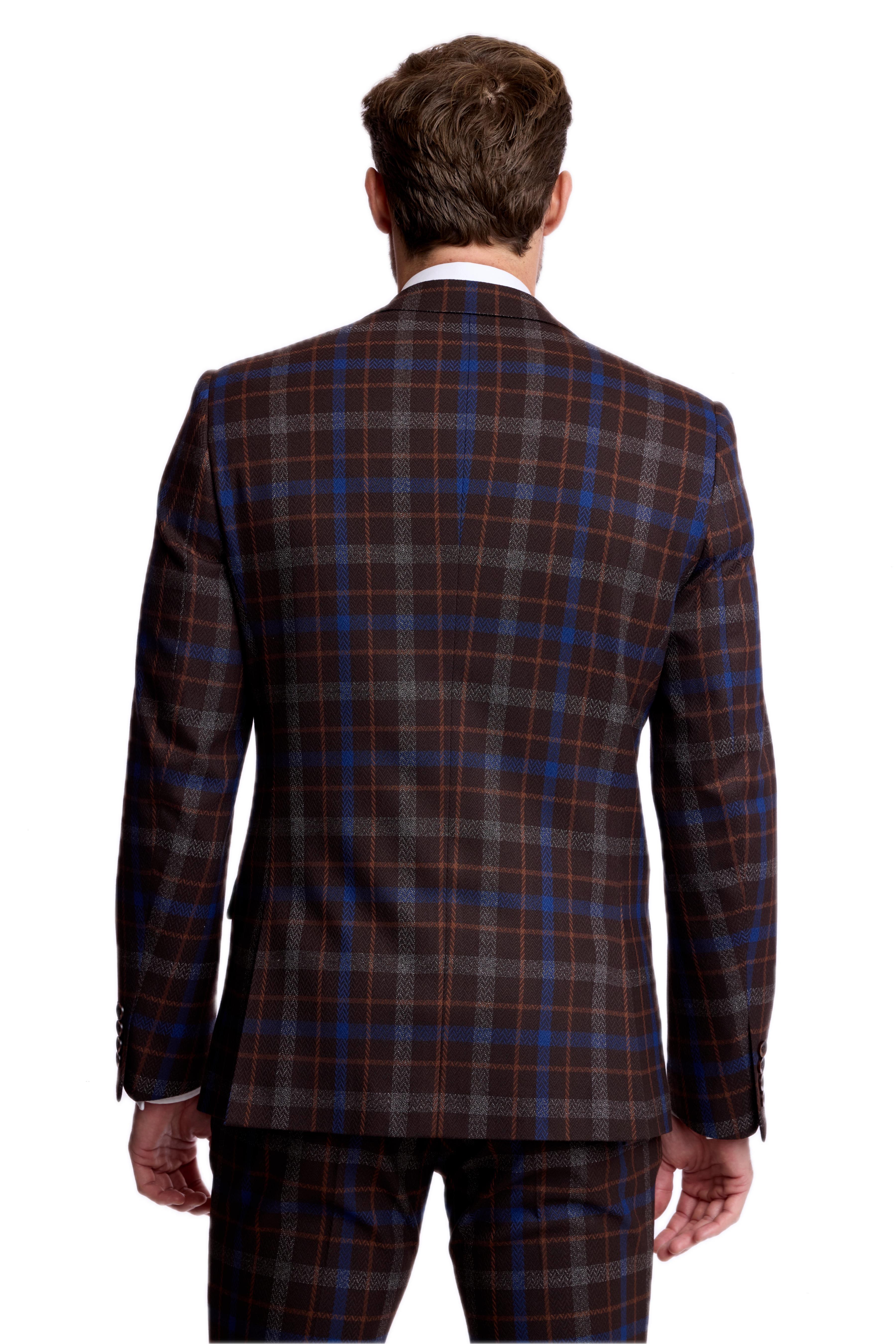 Dover Notch Jacket - slim - Chocolate Royal Rust Check