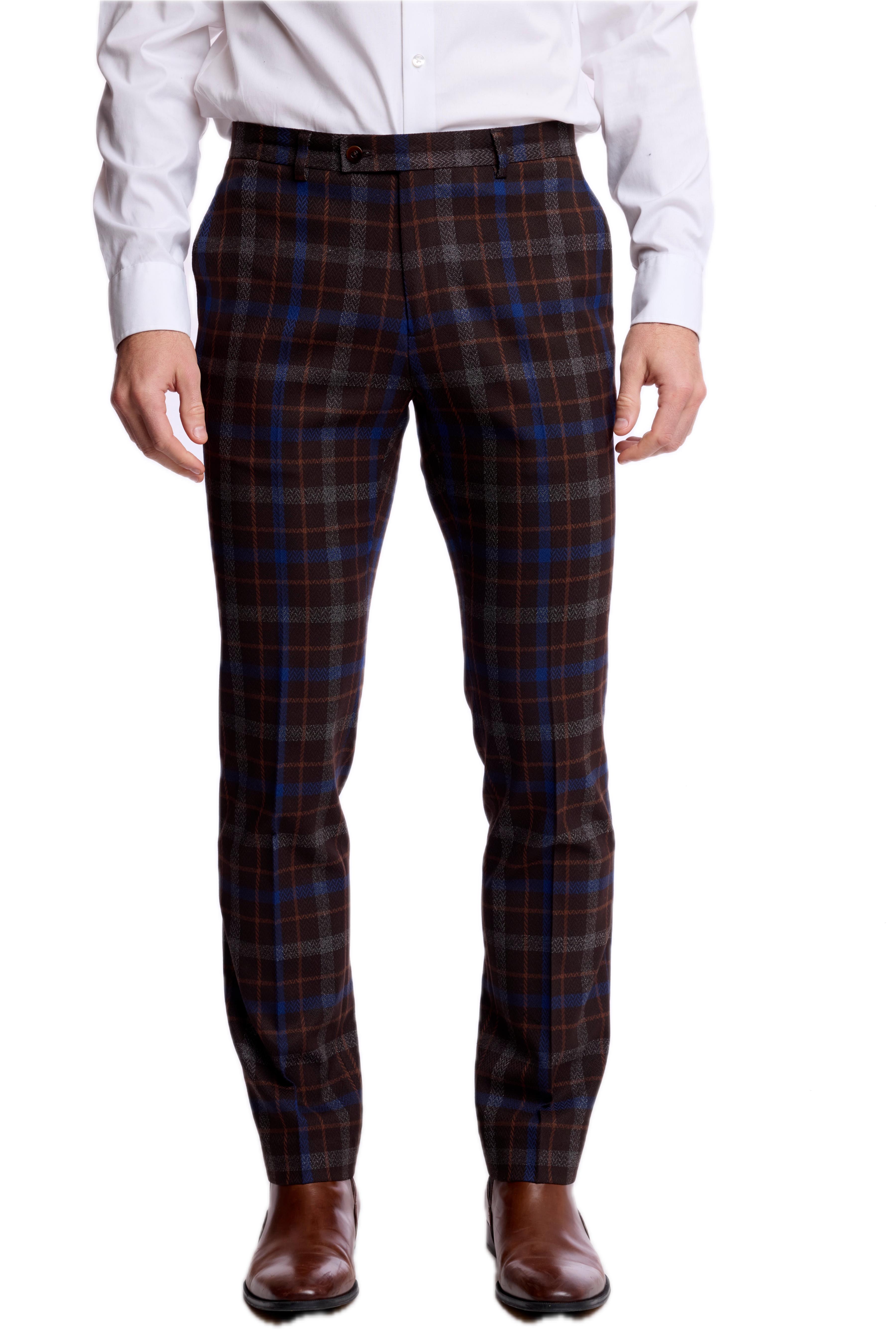 Downing Pants - slim - Chocolate Royal Rust Check
