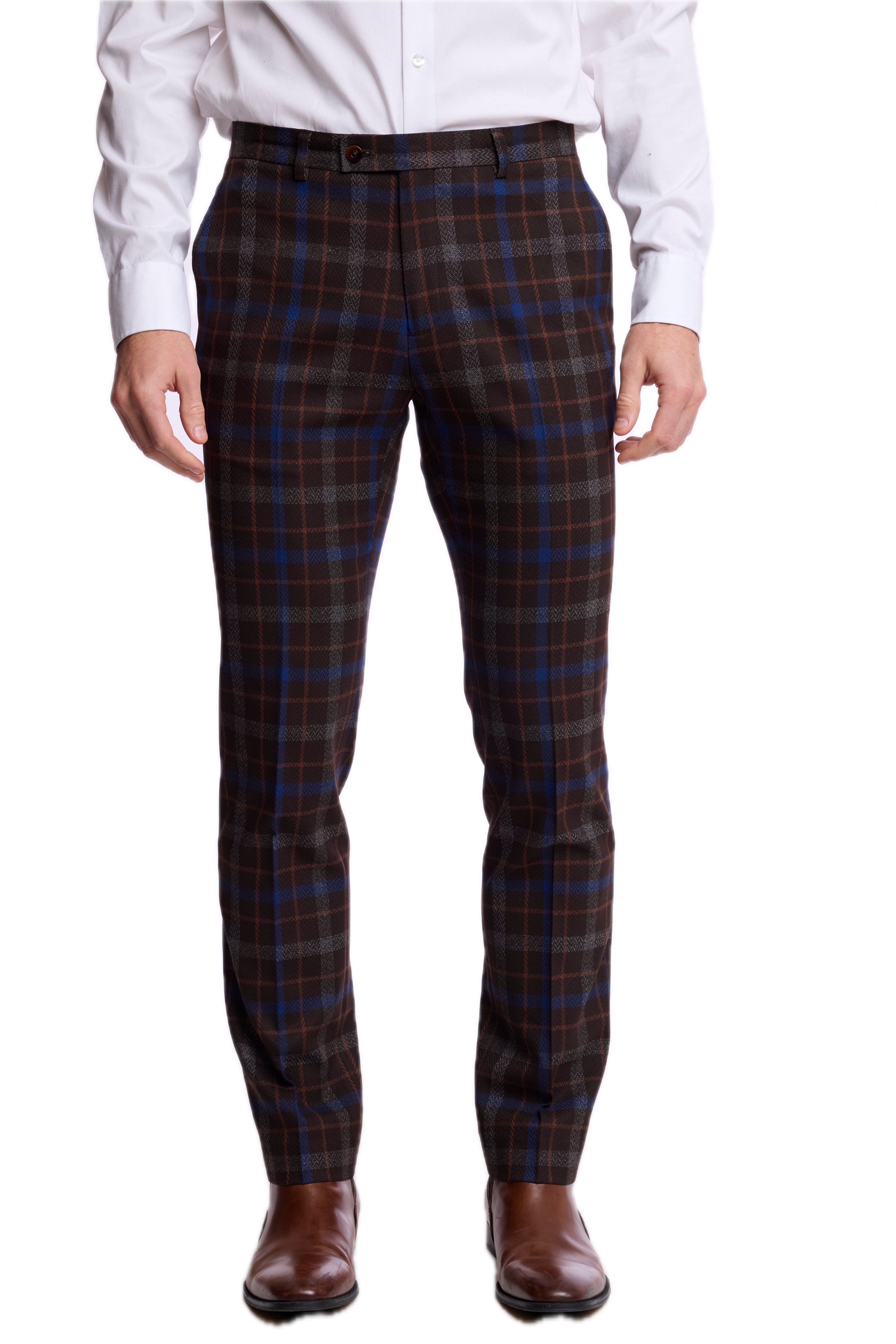 Downing Pants - slim - Chocolate Royal Rust Check