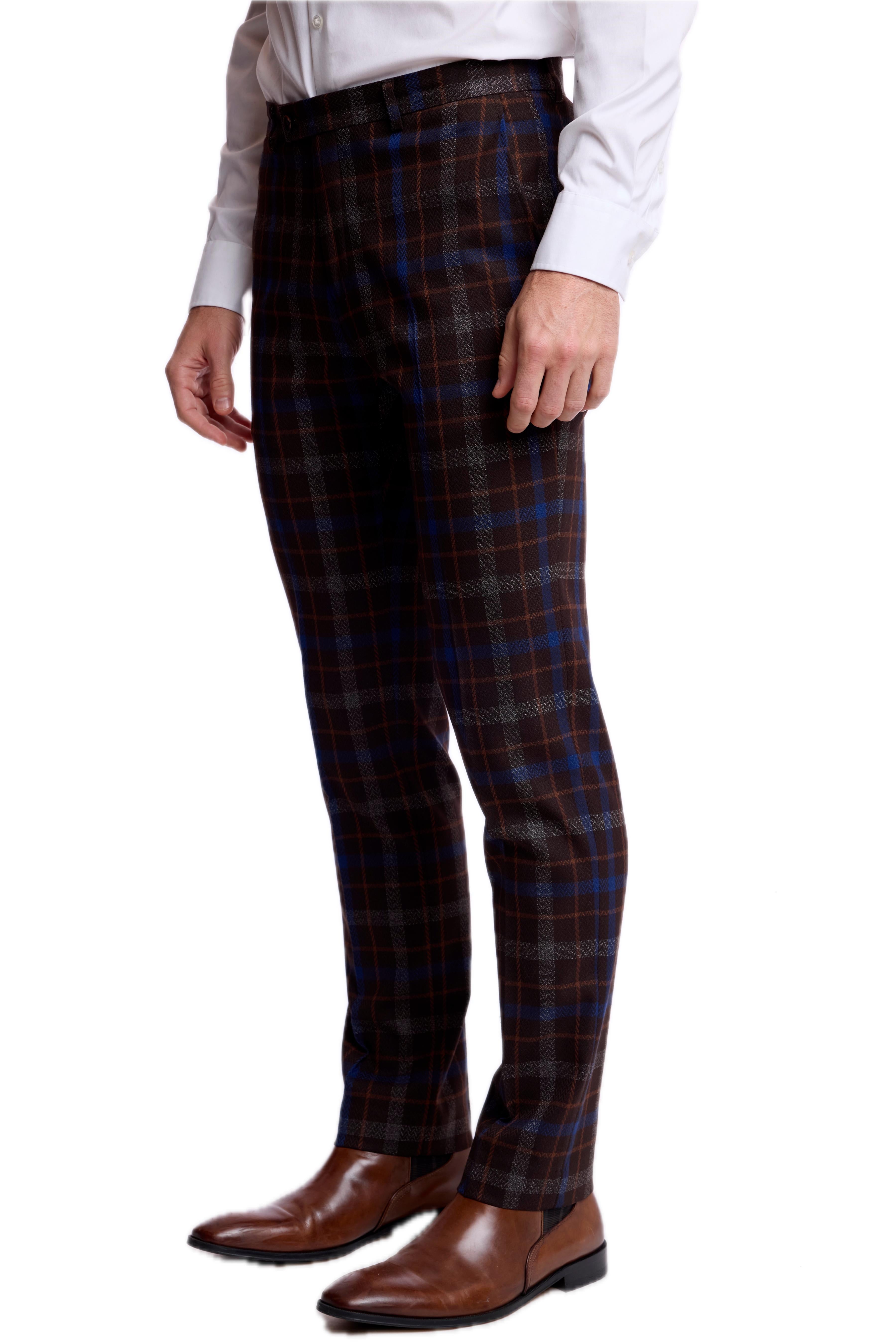 Downing Pants - slim - Chocolate Royal Rust Check