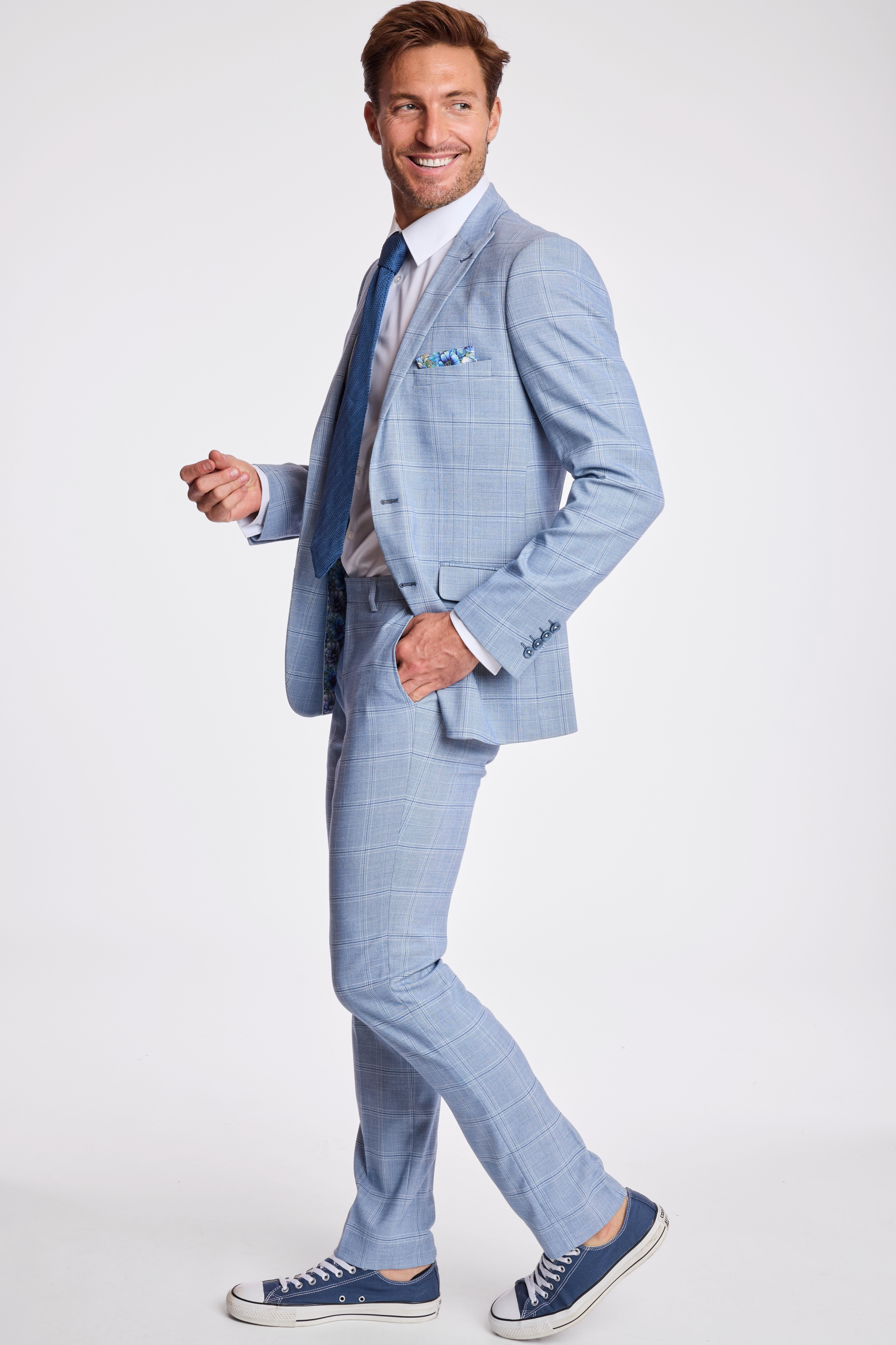 Ashton Peak Jacket - slim - Blue White Check