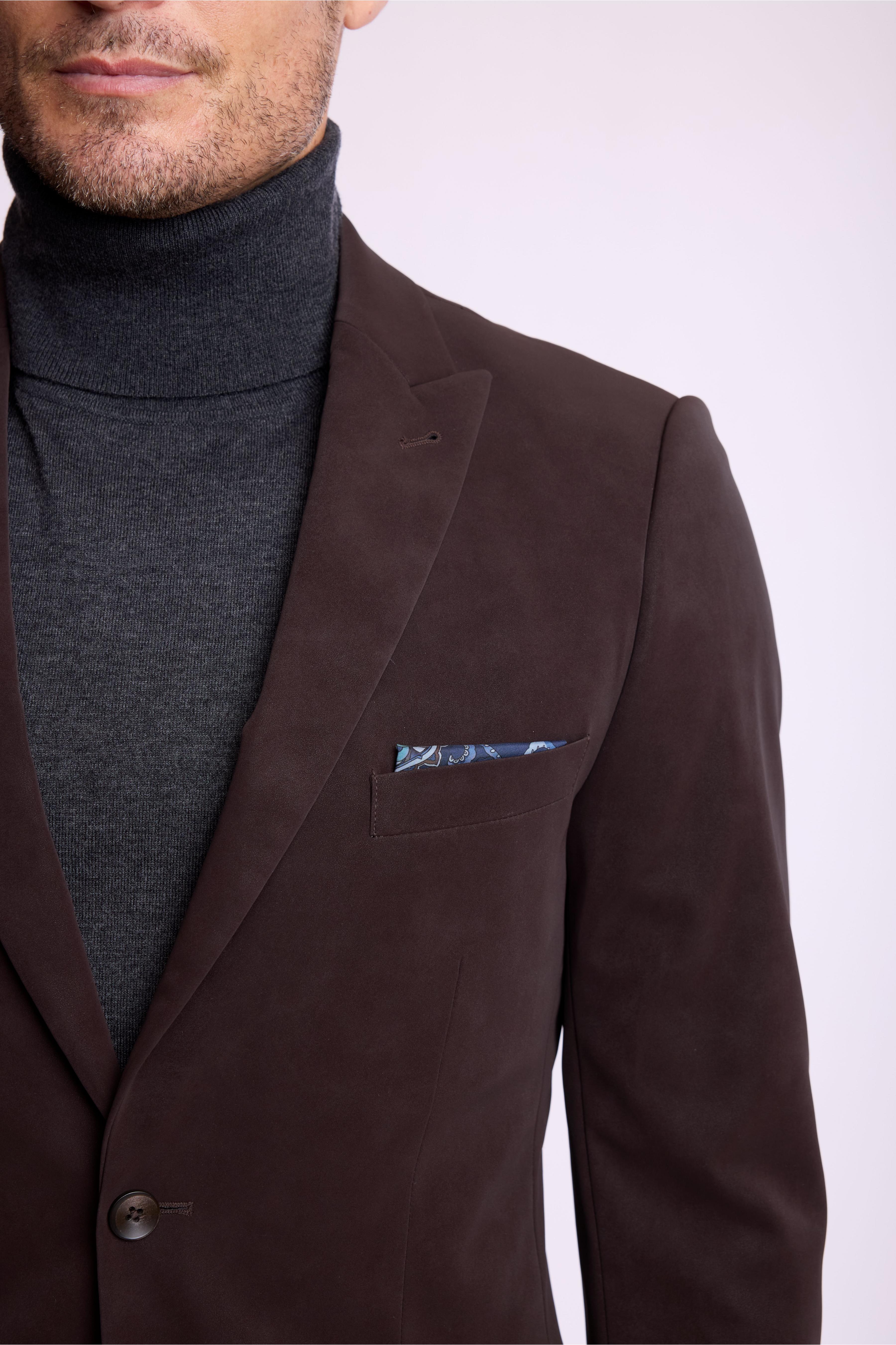 Ashton Peak Sportswear Blazer - Dark Brown Microsuede