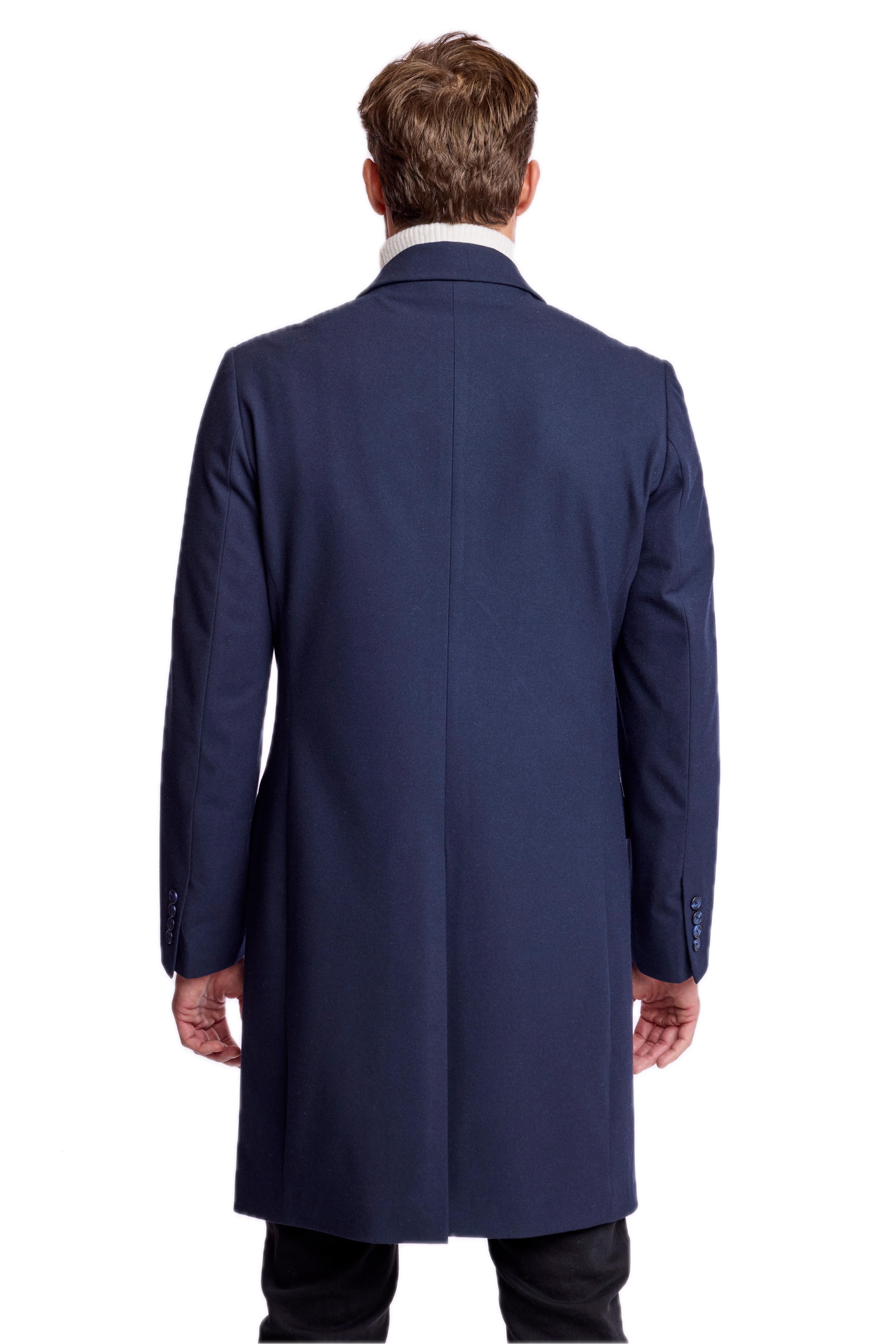 Peak DB Overcoat - slim - Navy