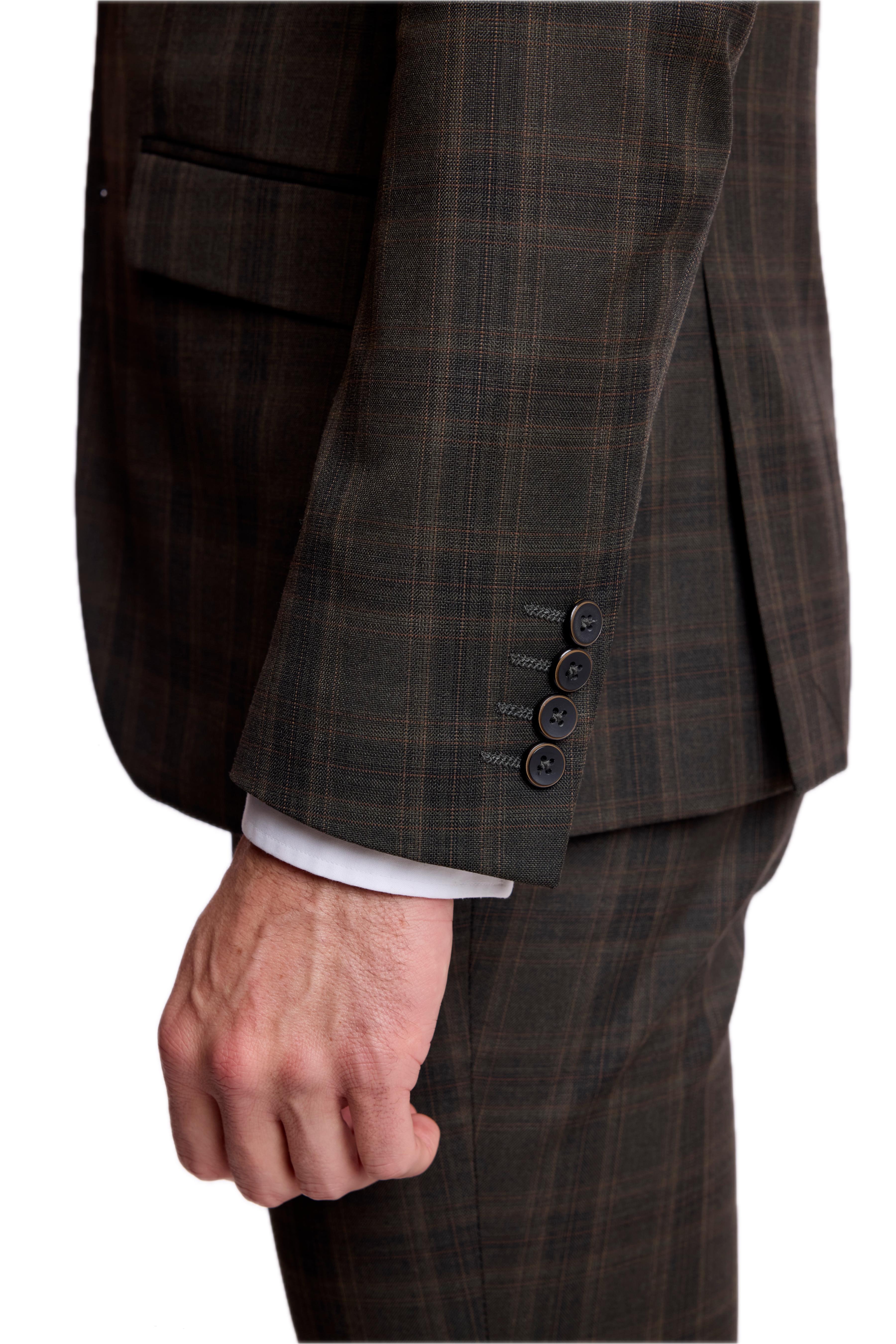 Dover Notch Jacket - slim - Dark Army Check