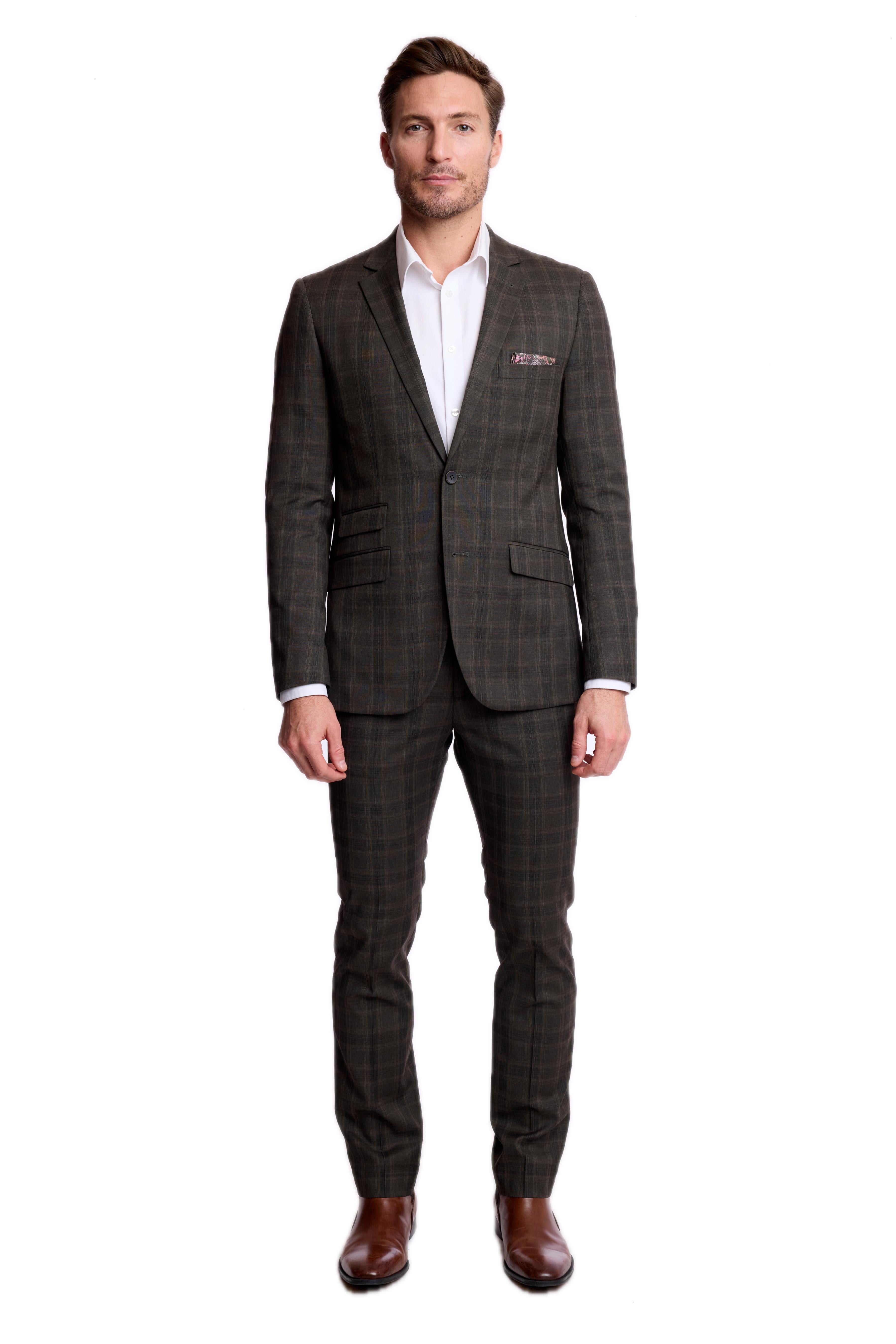 Dover Notch Jacket - slim - Dark Army Check
