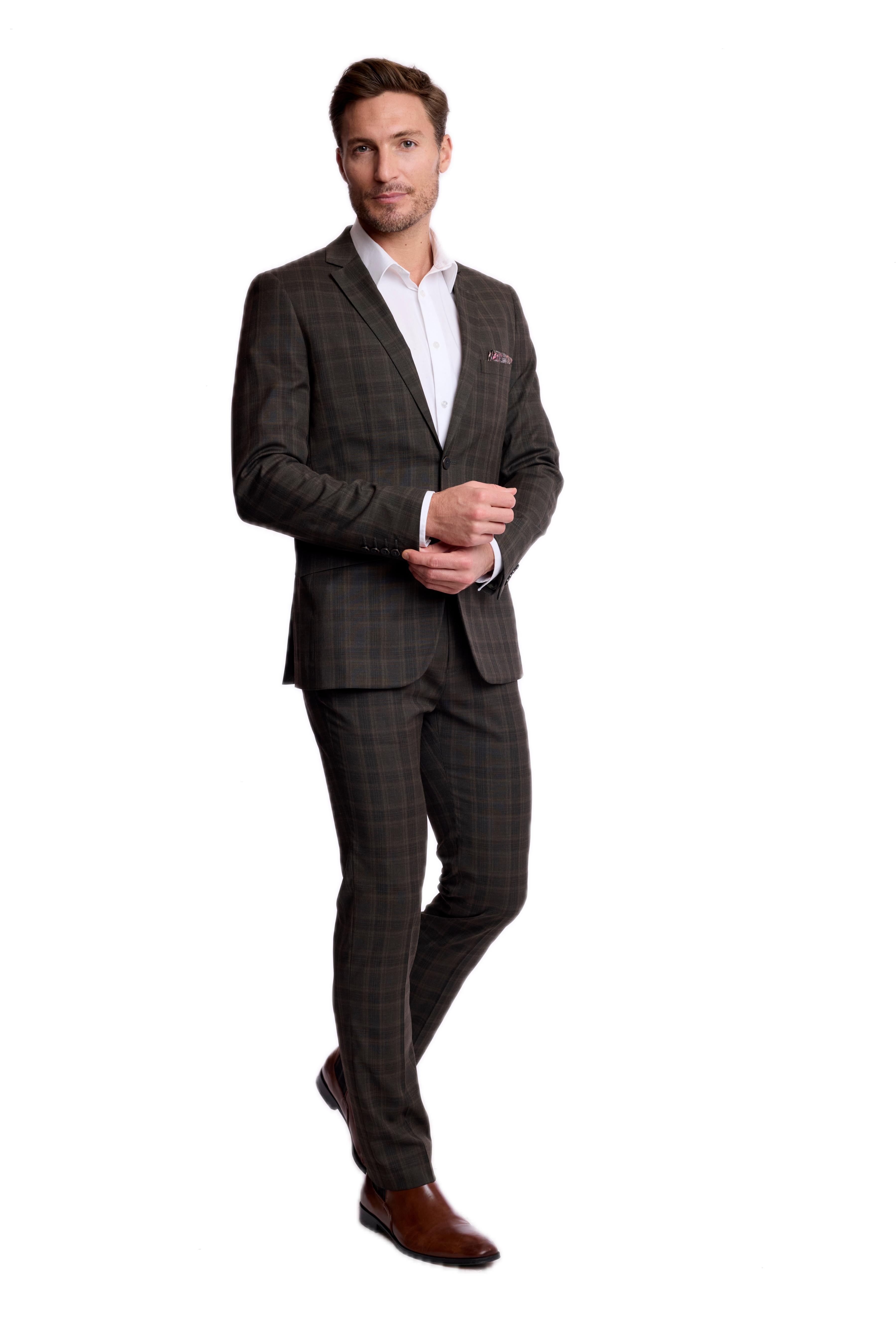 Downing Pants - slim - Dark Army Check