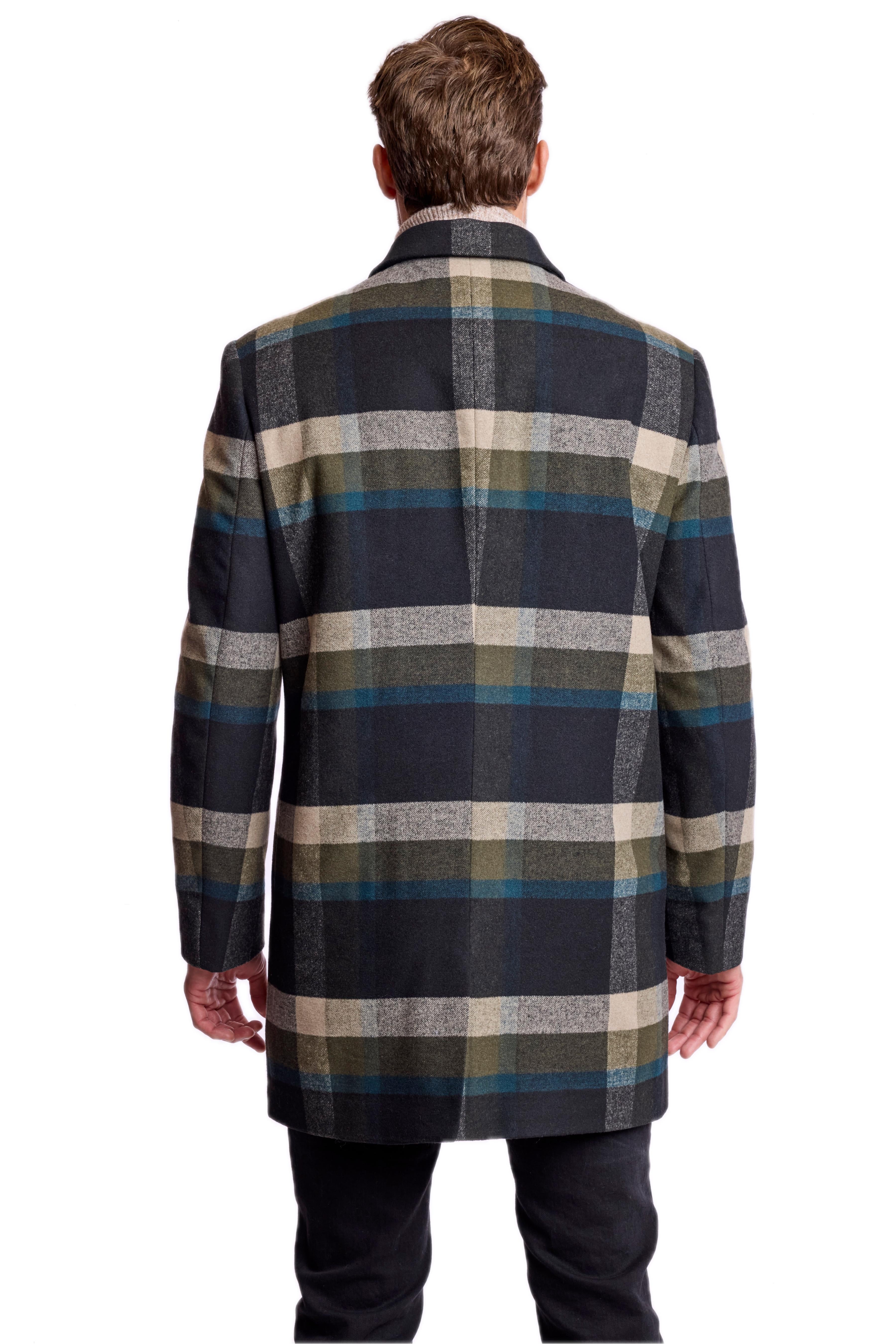 Topper Overcoat - slim - Khaki Buffalo Plaid
