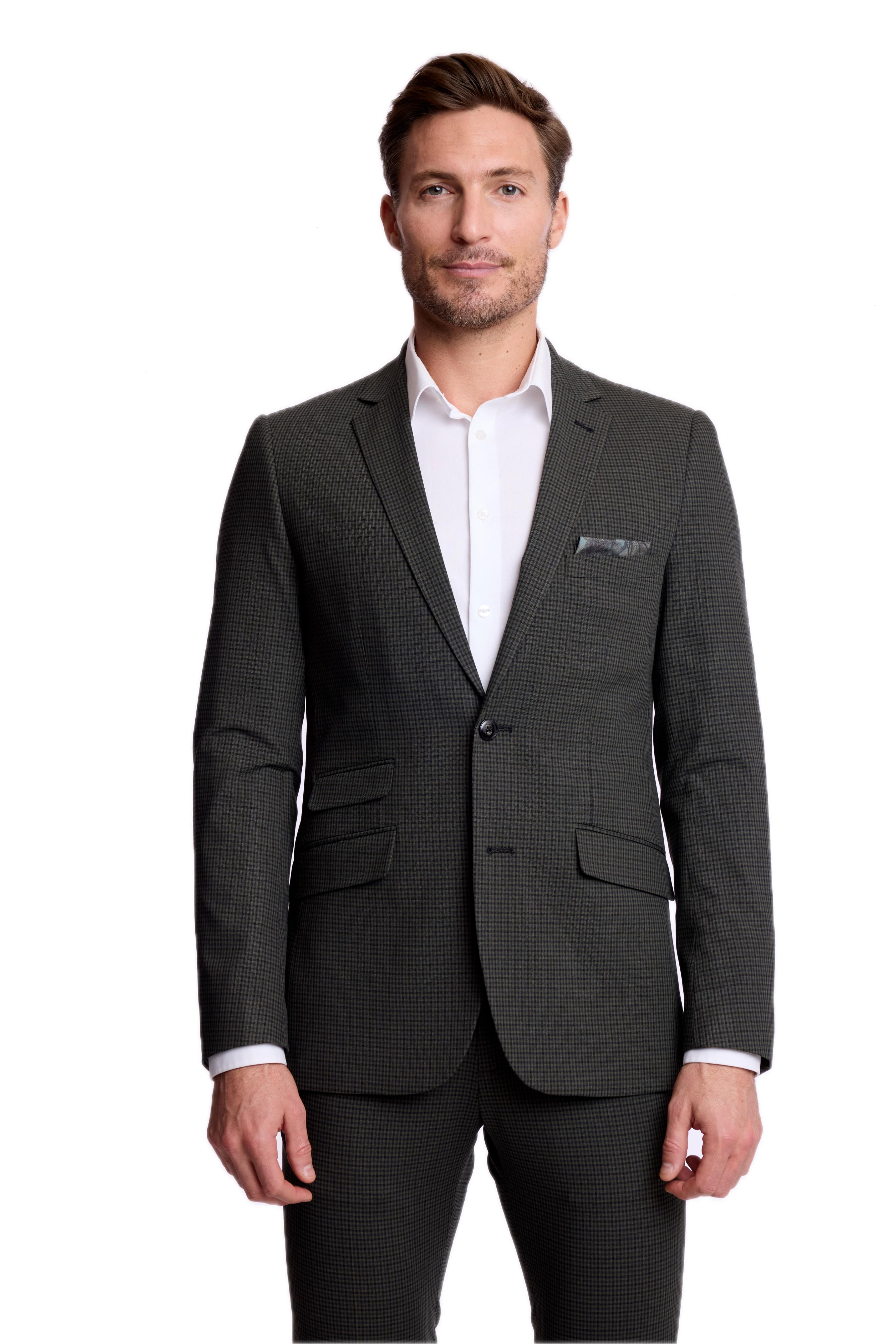 Dover Notch Jacket - slim - Green Navy Black Gingham