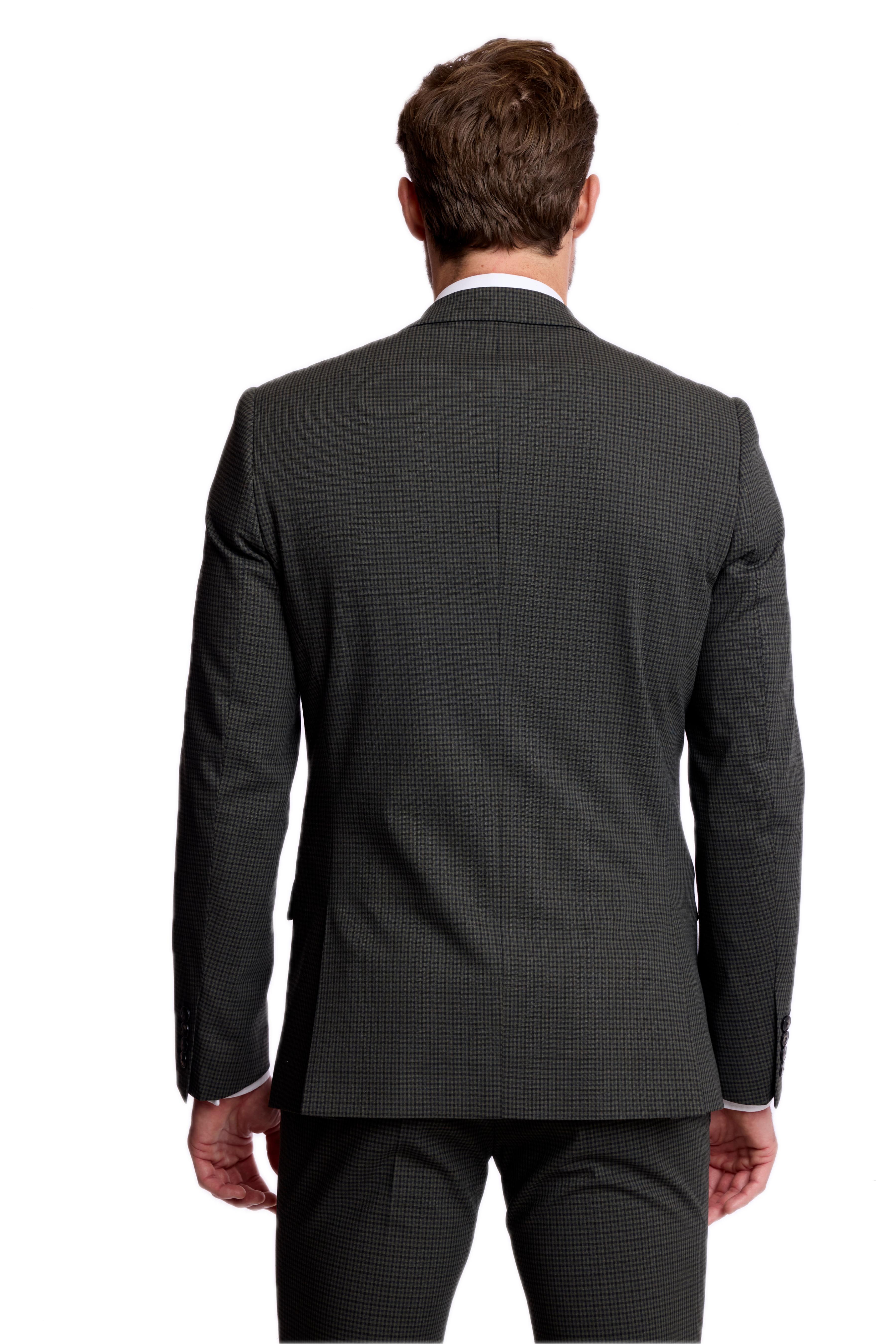 Dover Notch Jacket - slim - Green Navy Black Gingham